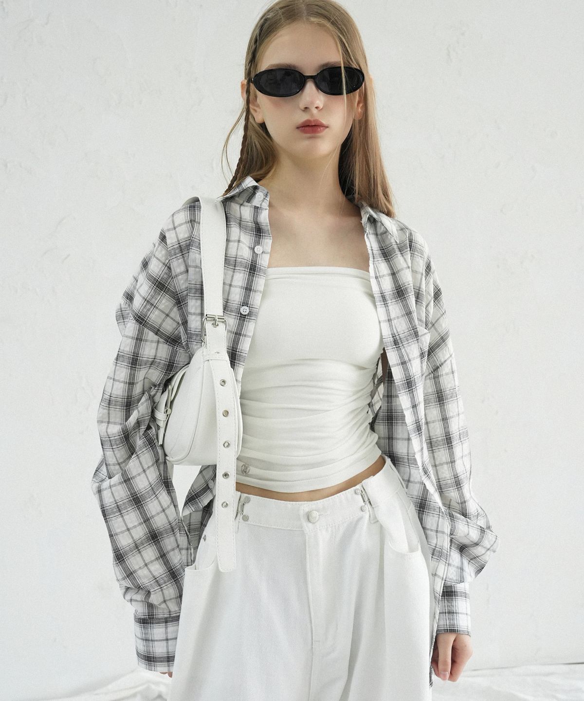 어반드레스(AVANDRESS) Smith Overfit Check Shirt CHARCOAL