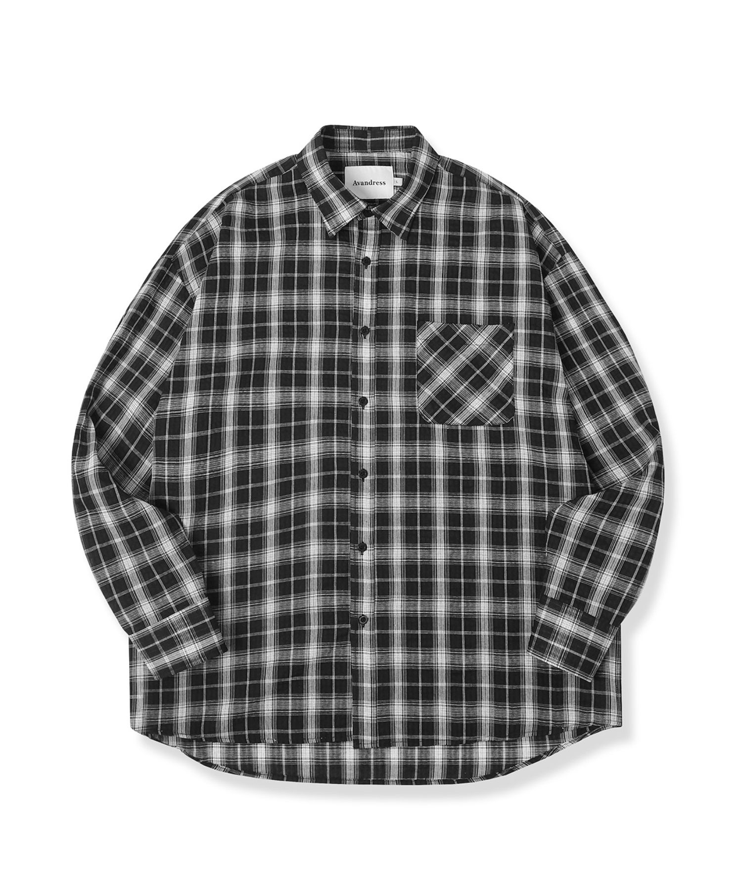 MUSINSA | AVANDRESS Smith Overfit Check Shirt WHITE