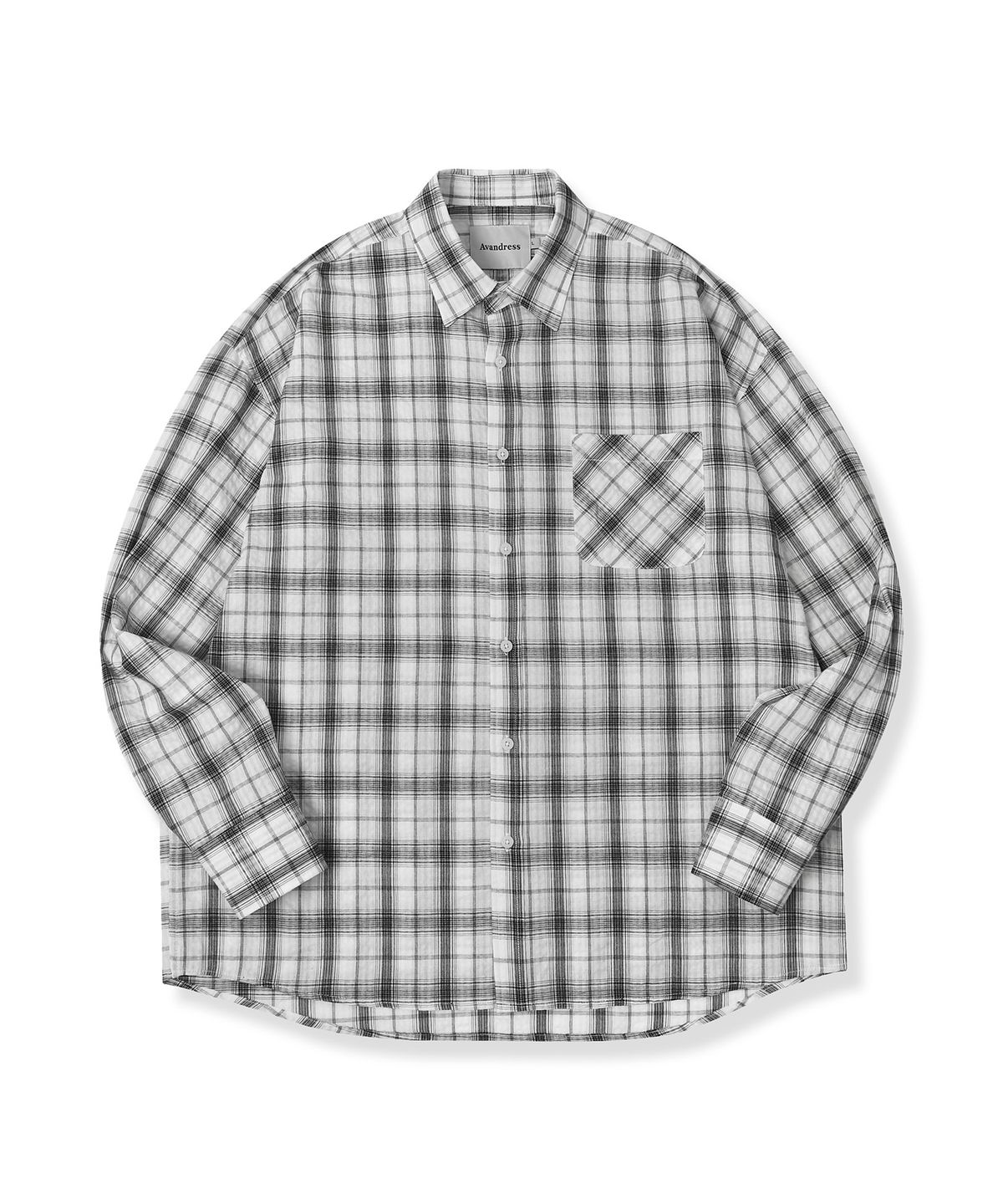 어반드레스(AVANDRESS) Smith Overfit Check Shirt WHITE
