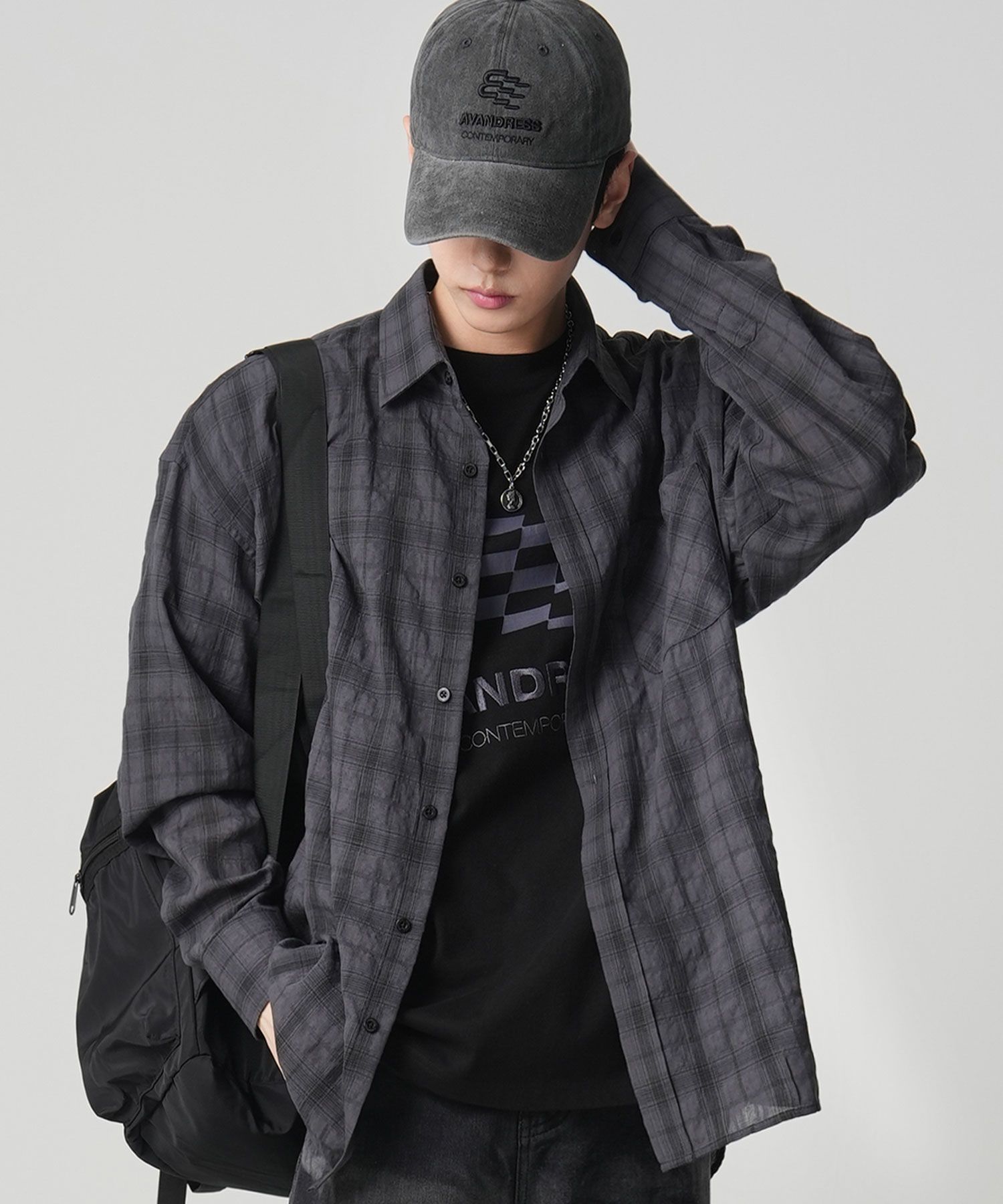 AVANDRESS ■ Smith Overfit Check Shirt MUSINSA | AVANDRESS Smith Overfit Check Shirt BLACK