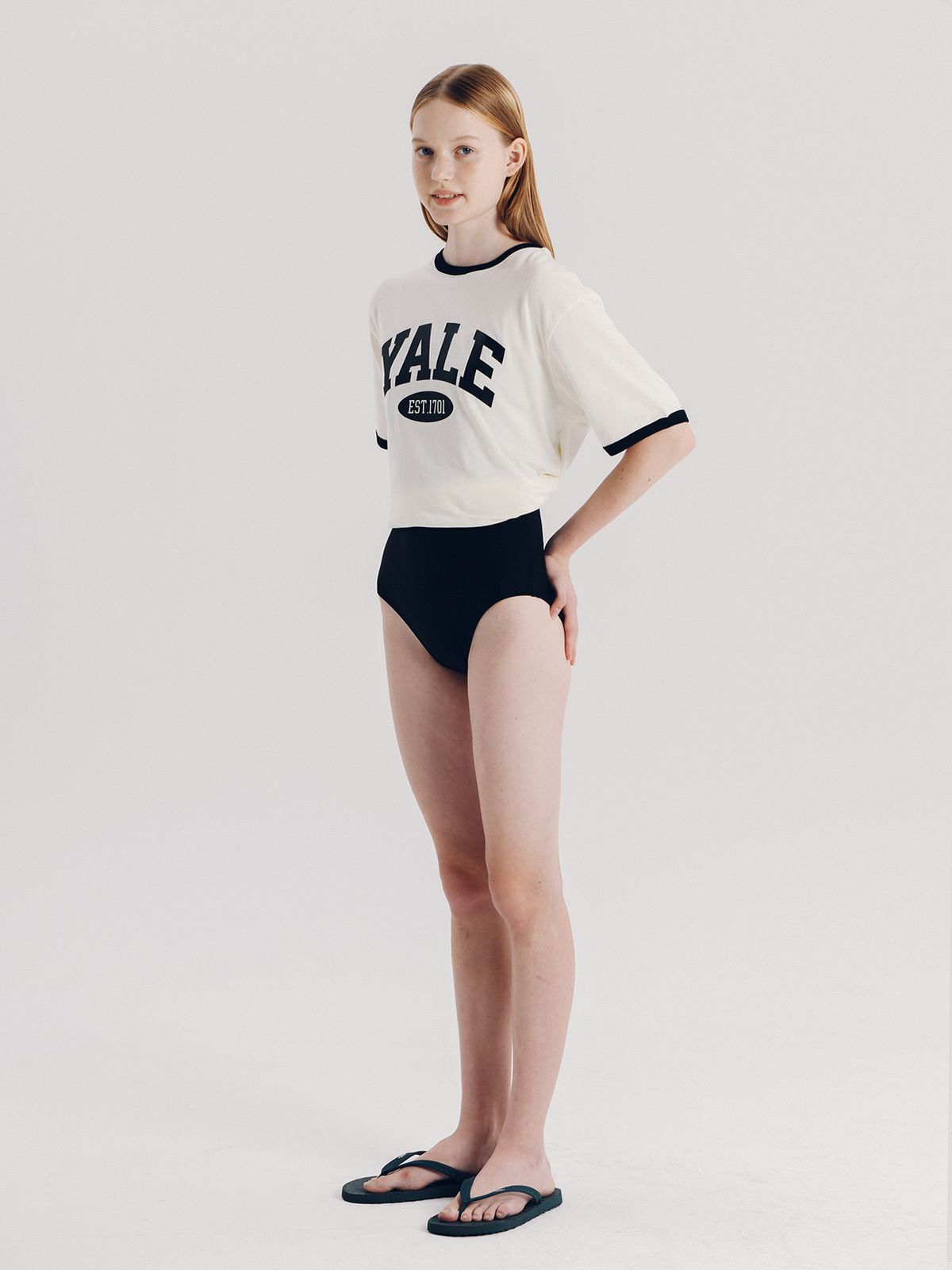 예일(YALE) 우먼즈 투톤아치 스윔수트 블루