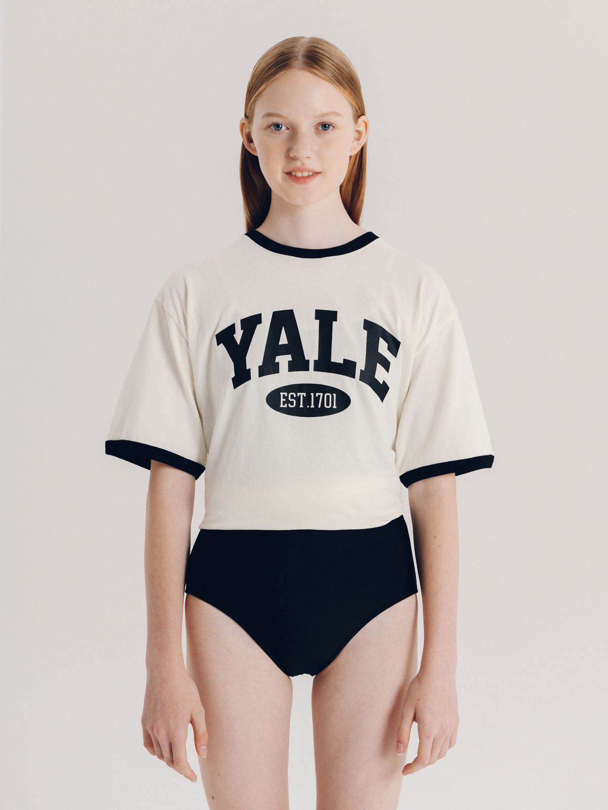 예일(YALE) 우먼즈 투톤아치 스윔수트 블랙