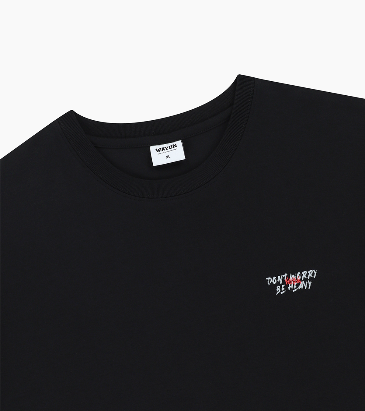 웨이든(WAYDN) 돈워리 비해비 OG 오버핏 반소매 블랙