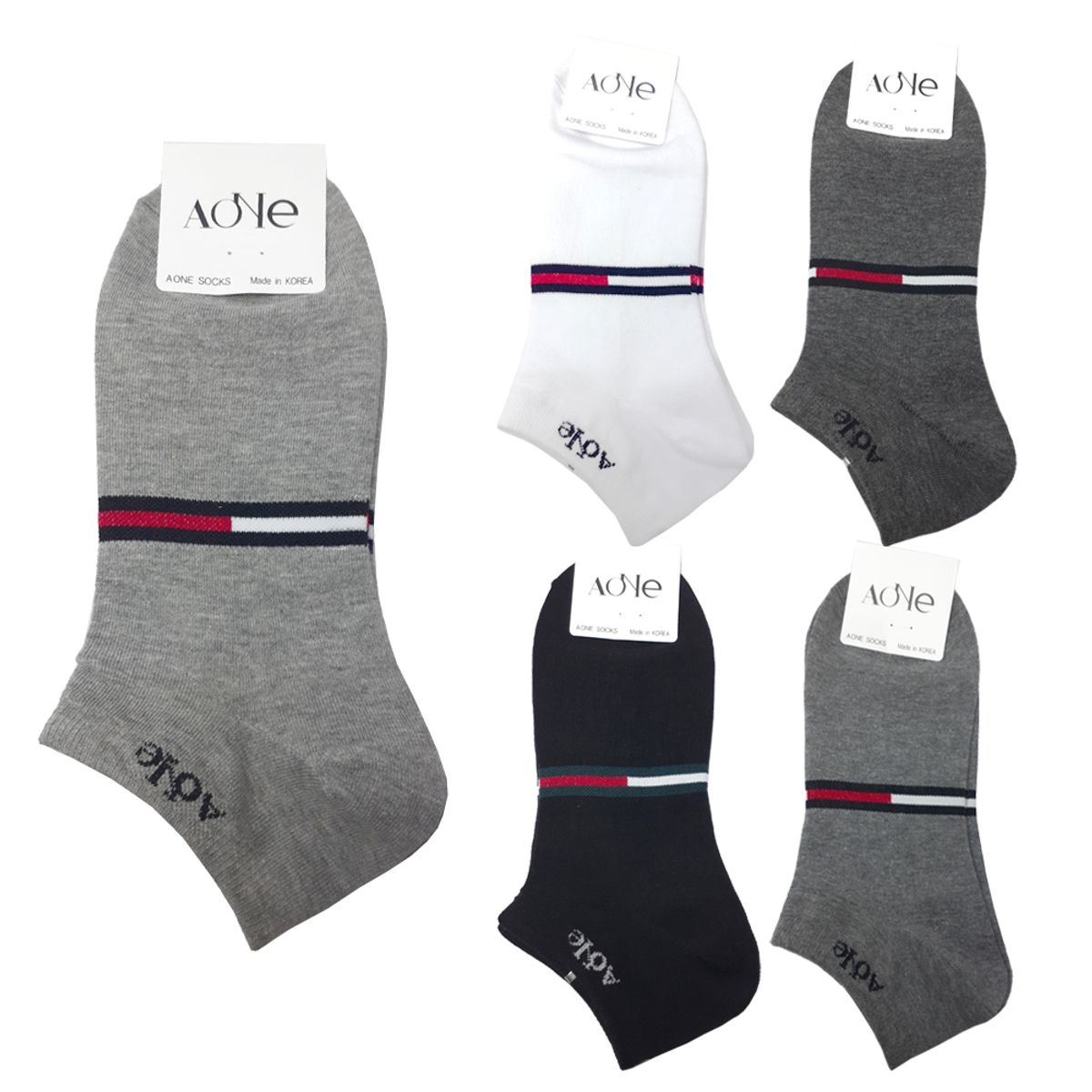 에이원(AONE) [5pack] 남성 실속형 패션 캐주얼 스니커즈 양말