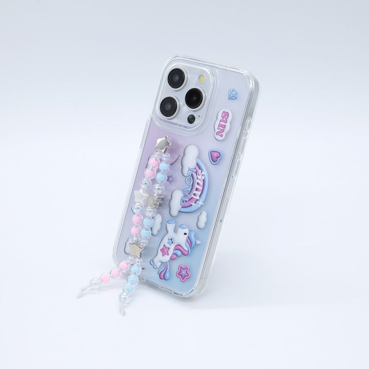 세컨드유니크네임(SECOND UNIQUE NAME) SUN CASE CLEAR UNICON BEADS BLUE