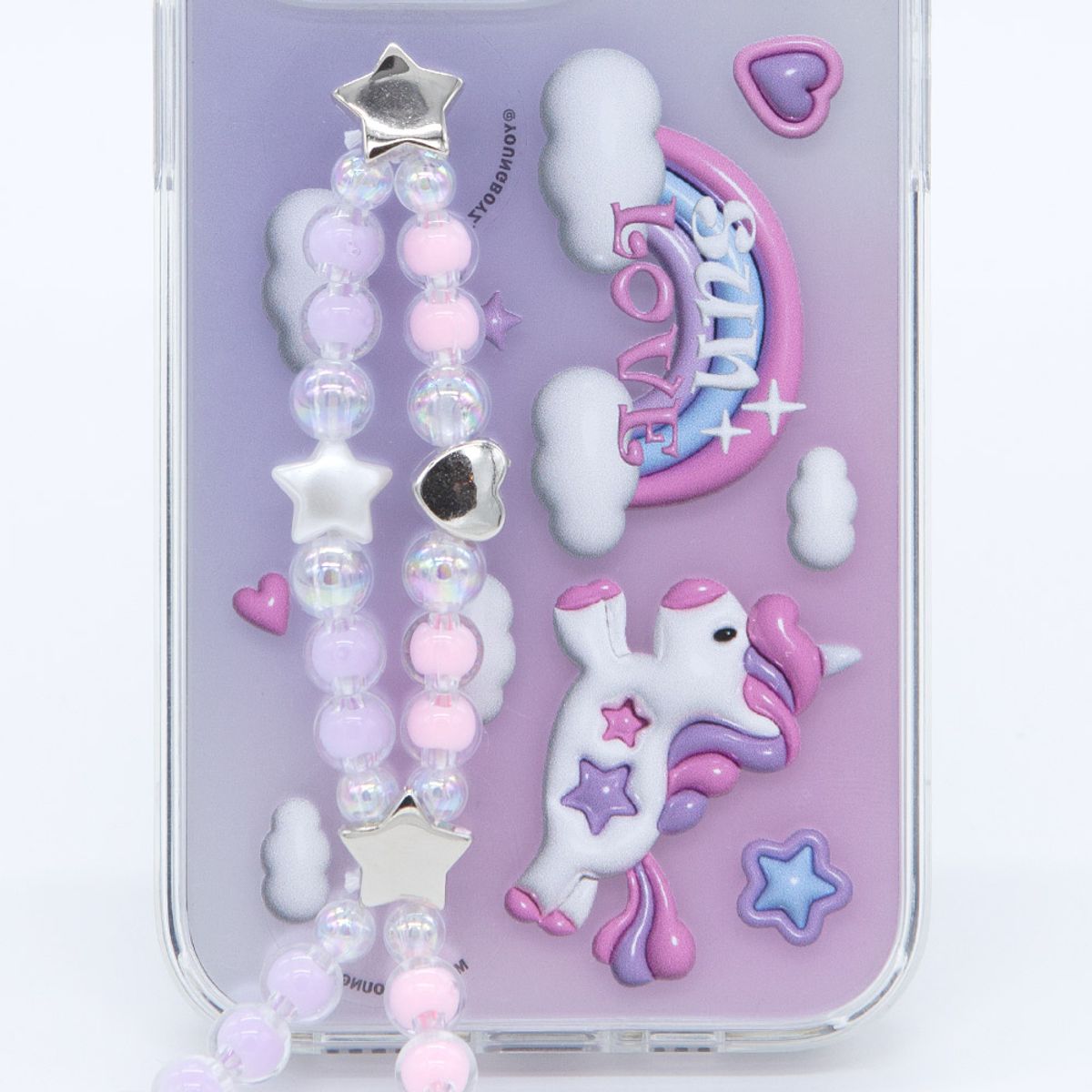 세컨드유니크네임(SECOND UNIQUE NAME) SUN CASE CLEAR UNICON BEADS PINK