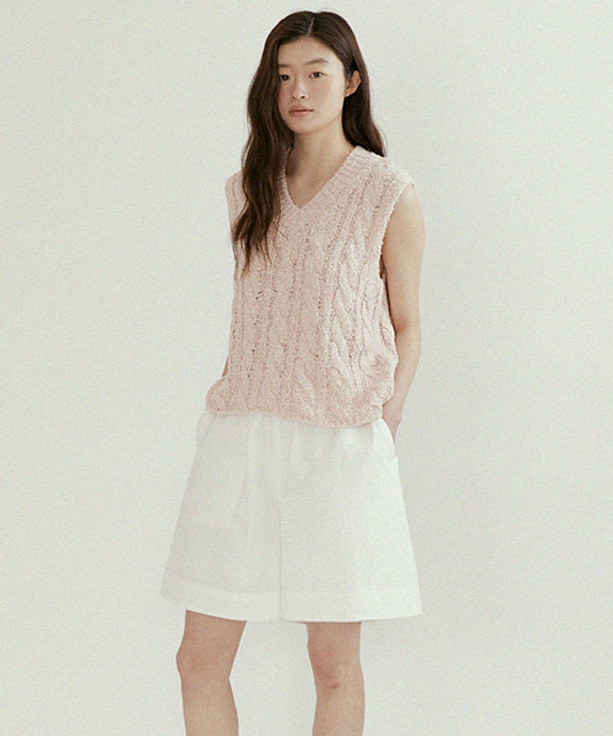 링서울(LINGSEOUL) wide half banded pants-ivory