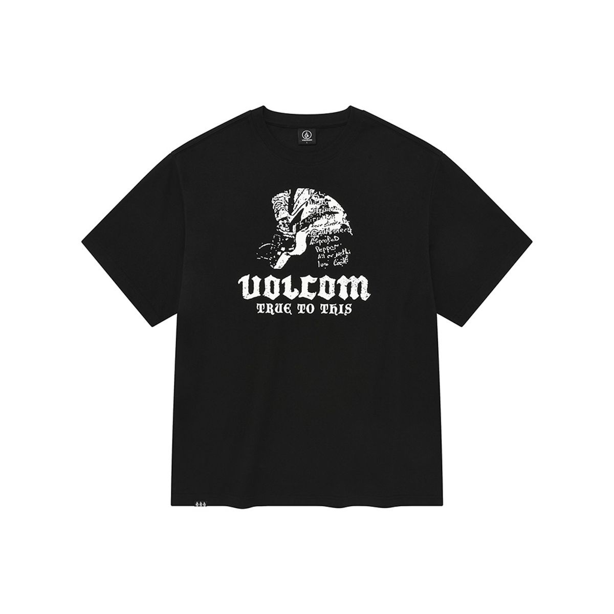 볼컴(VOLCOM) 기타리스트 오버핏 반팔 티셔츠(블랙)