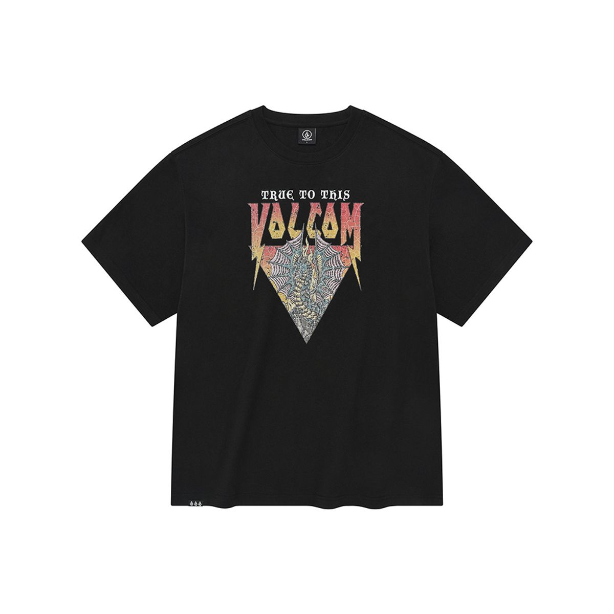 볼컴(VOLCOM) 이어 오브 드래곤 오버핏 반팔 티셔츠(블랙)