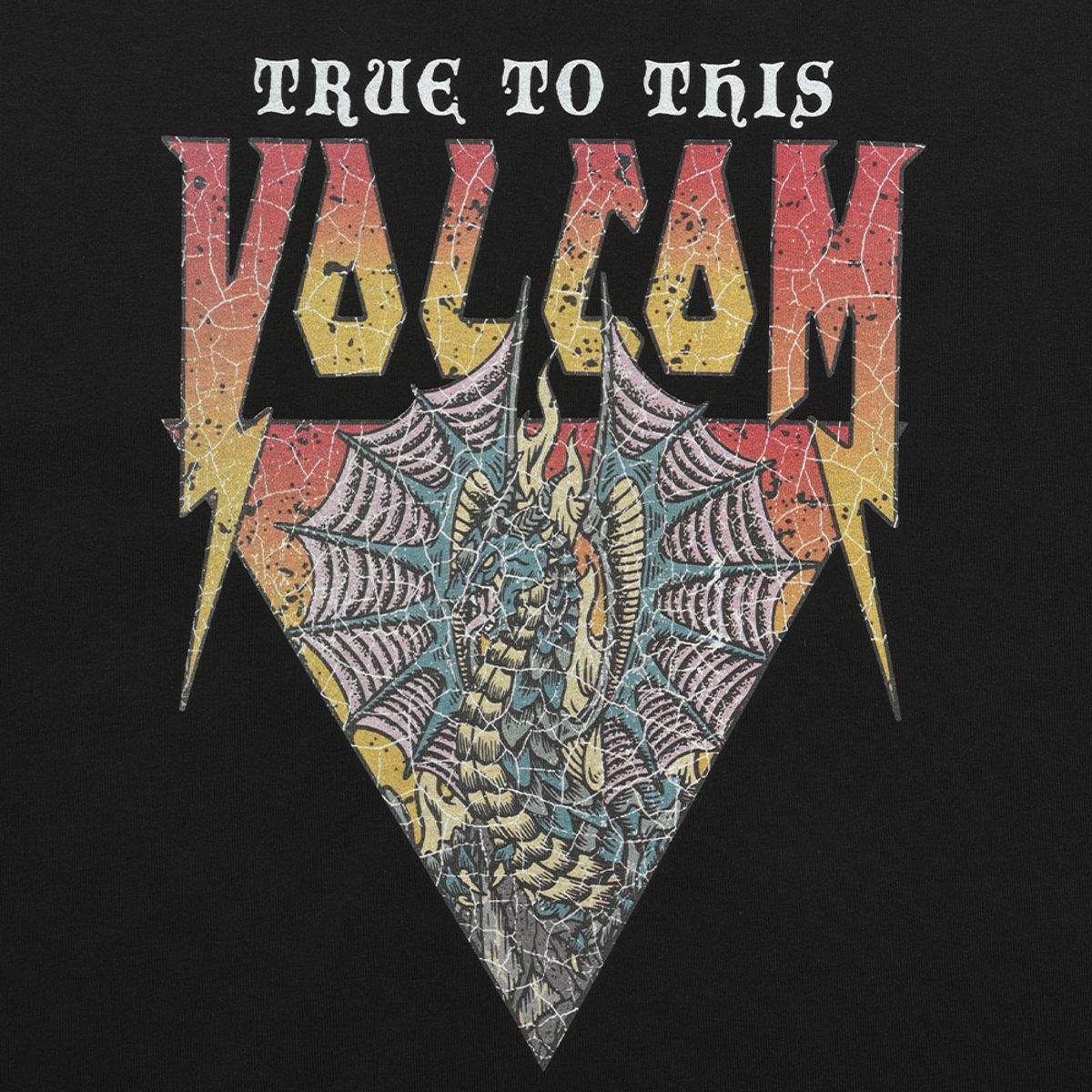 볼컴(VOLCOM) 이어 오브 드래곤 오버핏 반팔 티셔츠(블랙)
