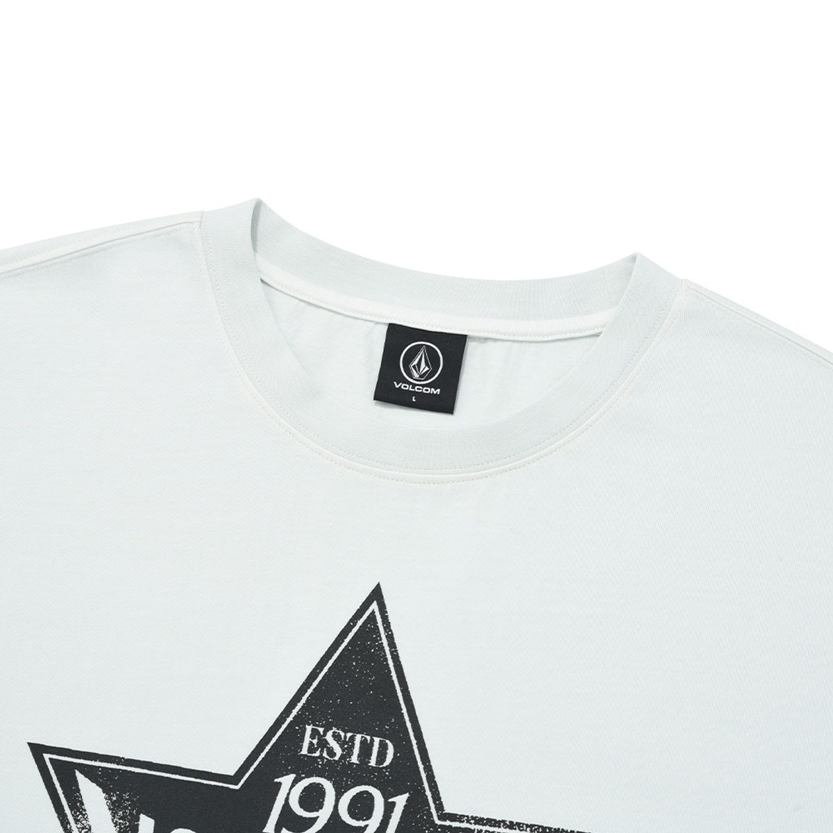 볼컴(VOLCOM) 피그먼트다잉 스타 오버핏 반팔 티셔츠(아이스 그레이)