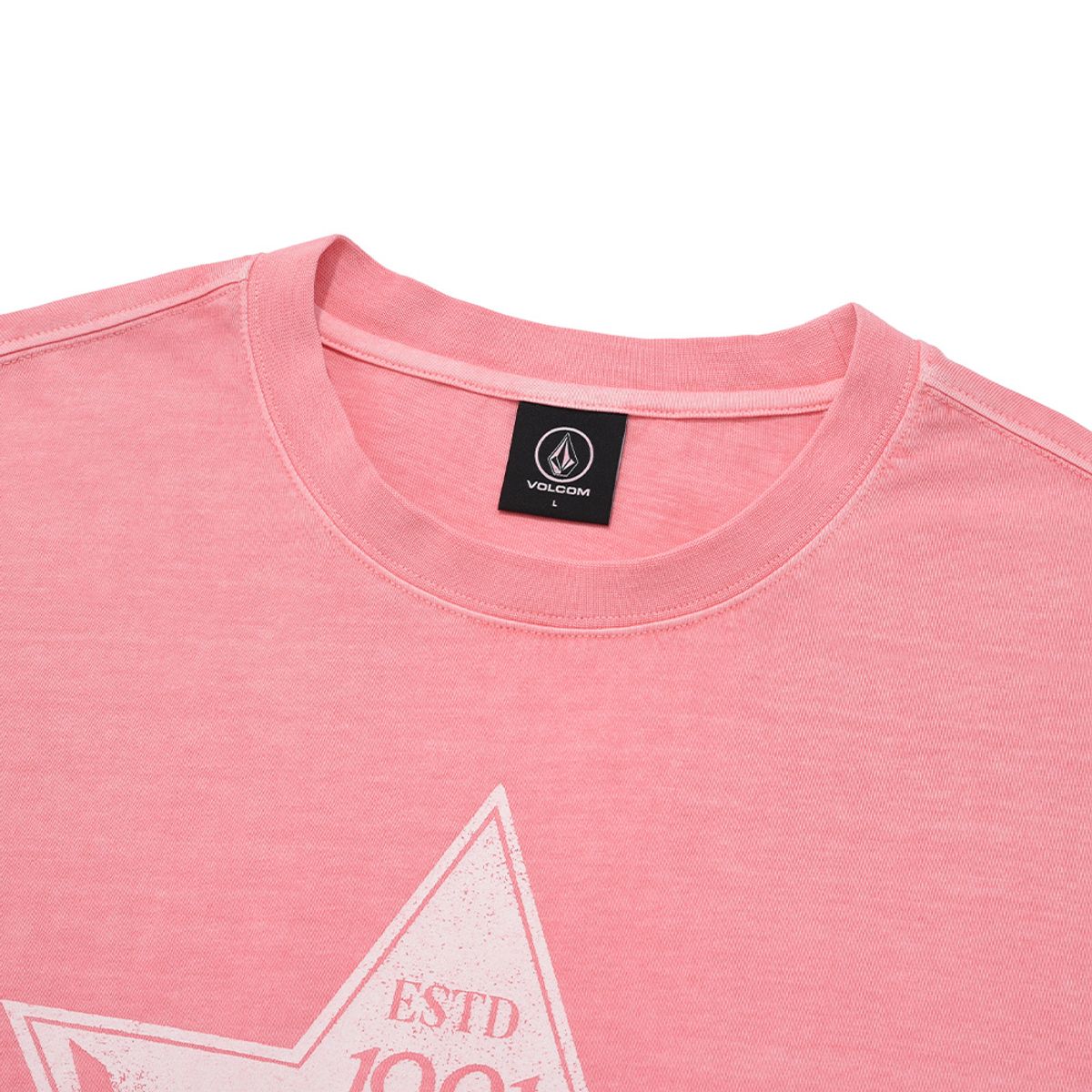 볼컴(VOLCOM) 피그먼트다잉 스타 오버핏 반팔 티셔츠(딥 핑크)