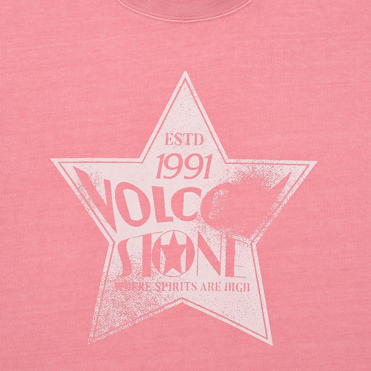 볼컴(VOLCOM) 피그먼트다잉 스타 오버핏 반팔 티셔츠(딥 핑크)