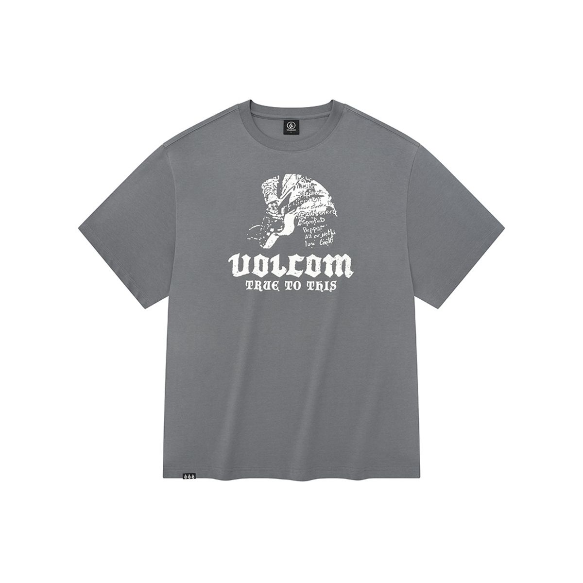 볼컴(VOLCOM) 기타리스트 오버핏 반팔 티셔츠(차콜 그레이)