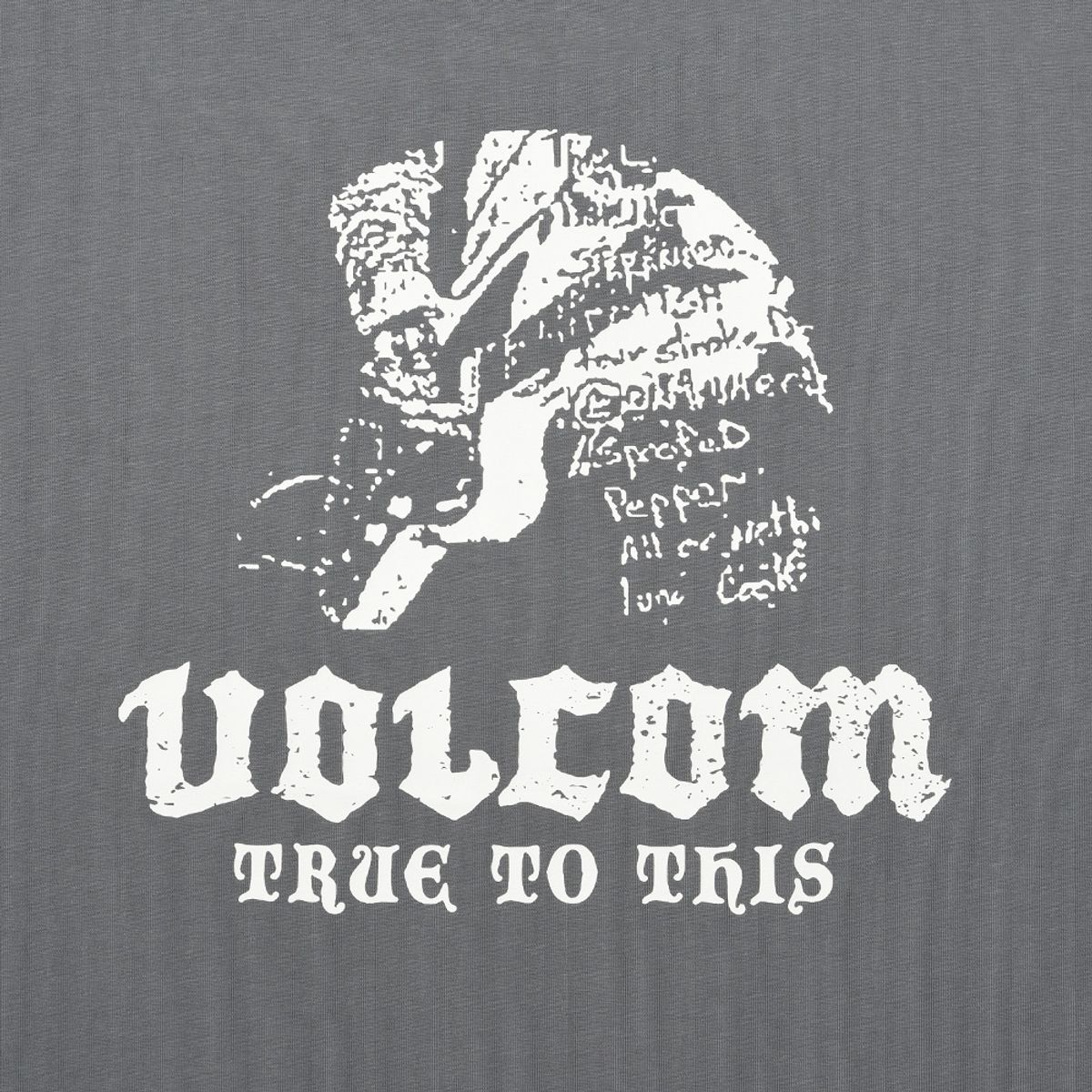 볼컴(VOLCOM) 기타리스트 오버핏 반팔 티셔츠(차콜 그레이)