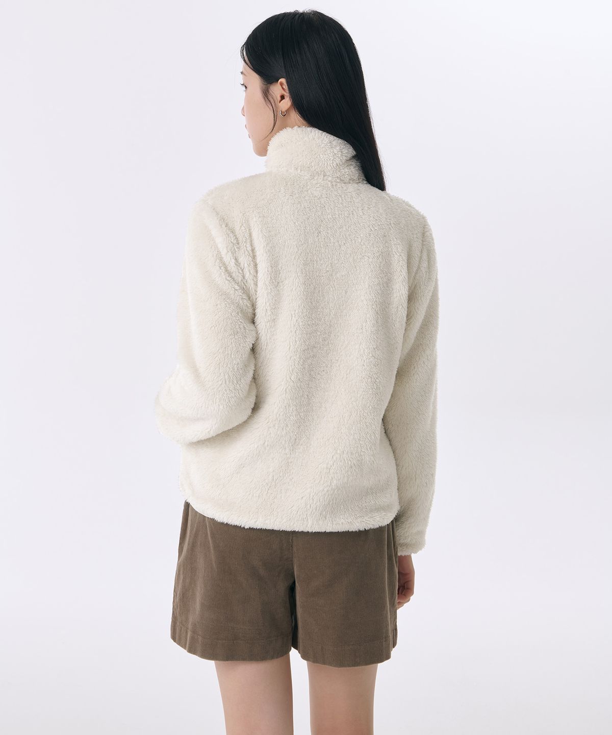 무신사 스탠다드 우먼(MUSINSA STANDARD WOMAN) 우먼즈 샤기 플리스 집업 재킷 [크림]
