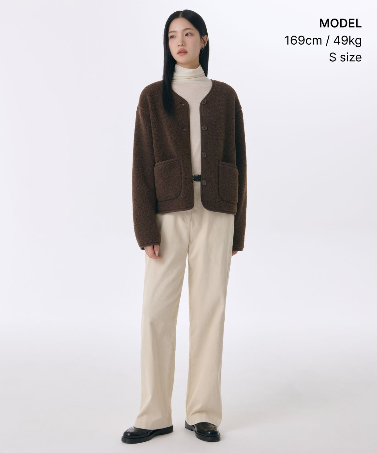 무신사 스탠다드 우먼(MUSINSA STANDARD WOMAN) 우먼즈 플리스 칼라리스 재킷 [브라운]