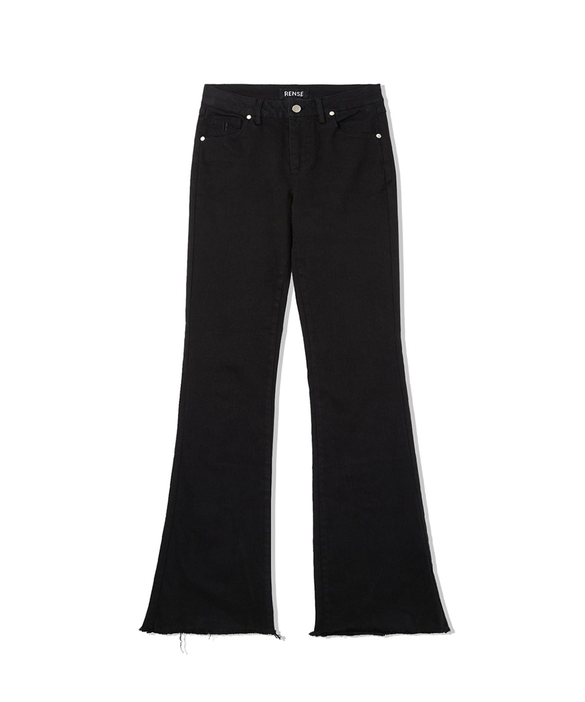 렌세(RENSE) Mid-Rise Boot Cut Pants Black