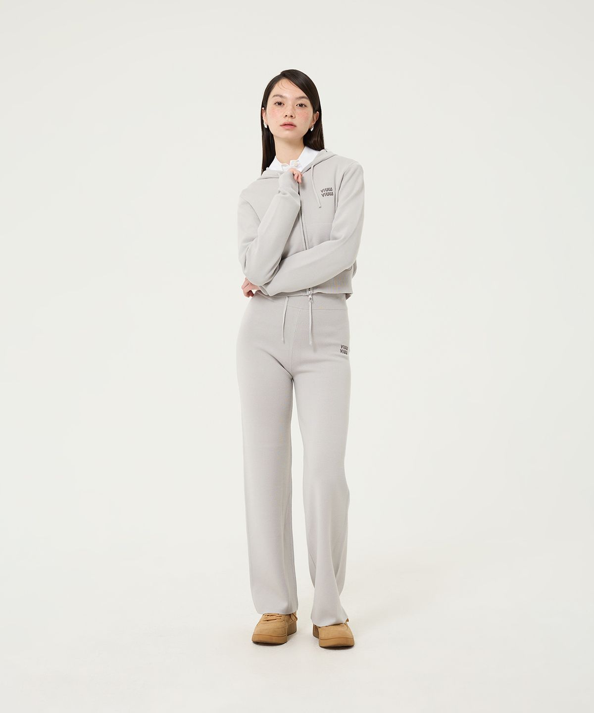 베테제(VETEZE) [VIUWVIUW] Knit Training Pants (gray)