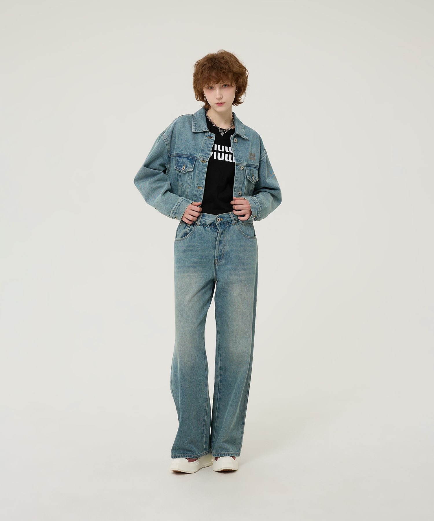 MUSINSA | VETEZE [VIUWVIUW] Flower Denim Pants (vintage blue)