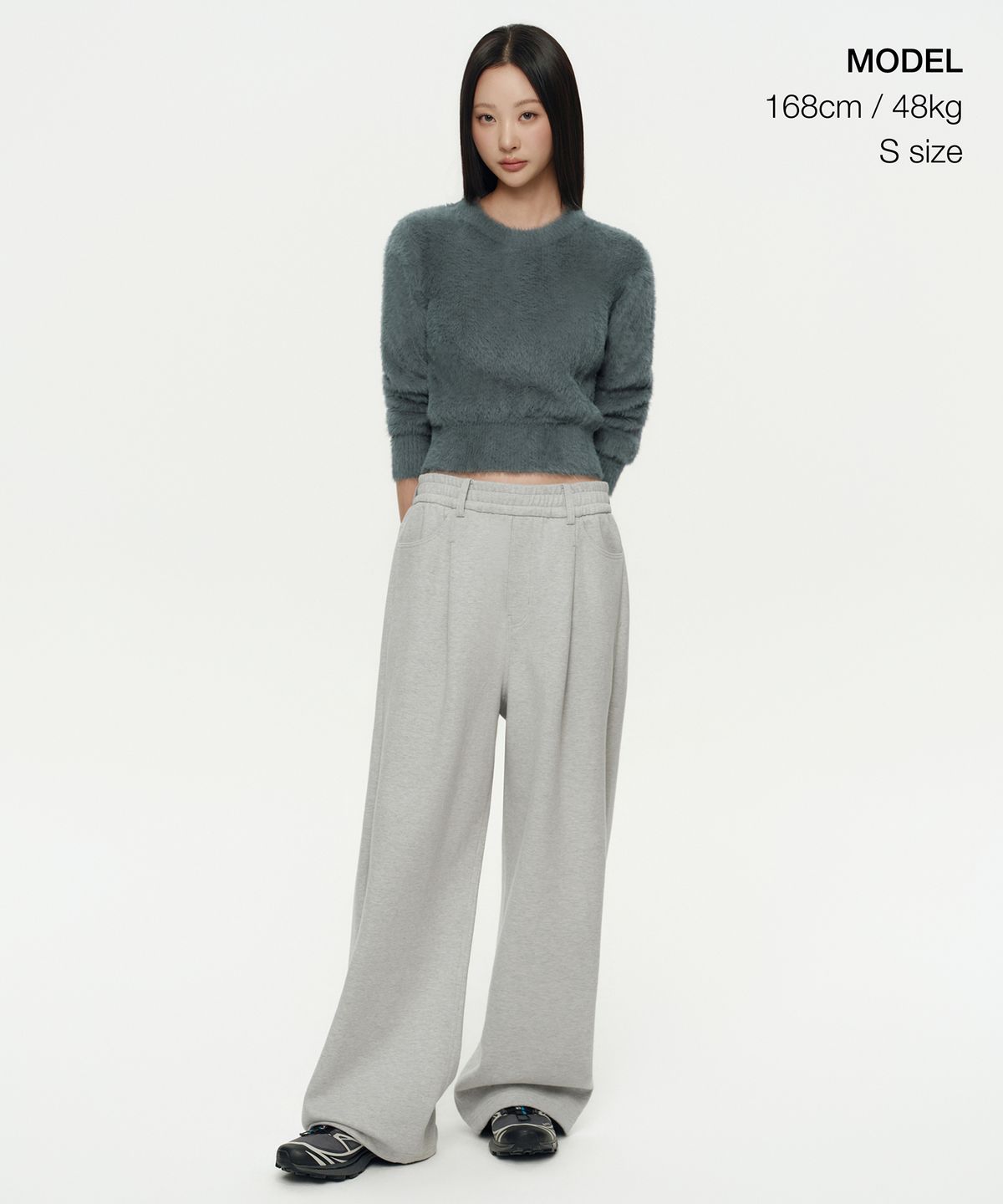무신사 스탠다드 우먼(MUSINSA STANDARD WOMAN) 우먼즈 퍼지 크루 넥 니트 [그레이]
