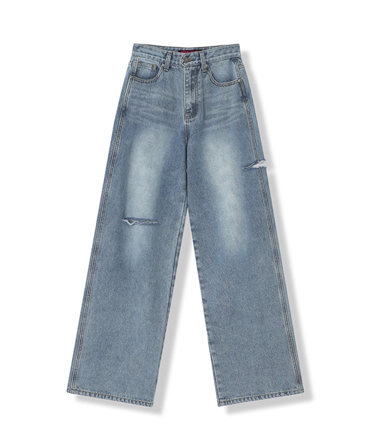비바셔스(VIVACIOUS) Cut-off Wide Denim Pants LIGHT BLUE