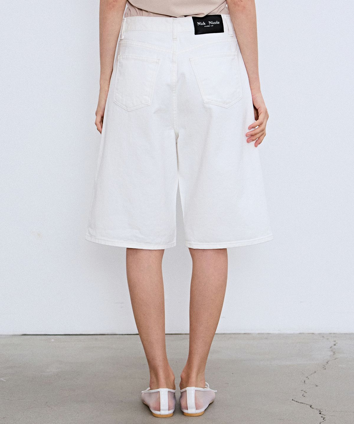 닉앤니콜(NICK&NICOLE) DENIM BERMUDA PANTS_IVORY