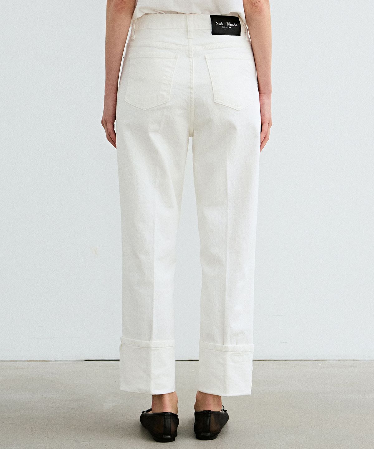 닉앤니콜(NICK&NICOLE) ROLL-UP DENIM COTTON PANTS_WHITE