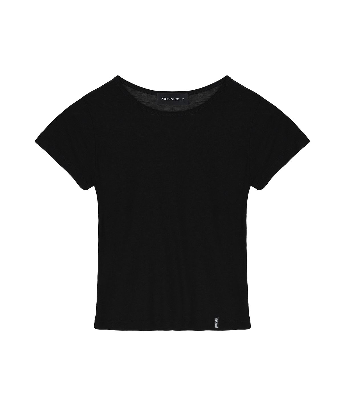 닉앤니콜(NICK&NICOLE) WOOL TENCEL HALF TEE_BLACK