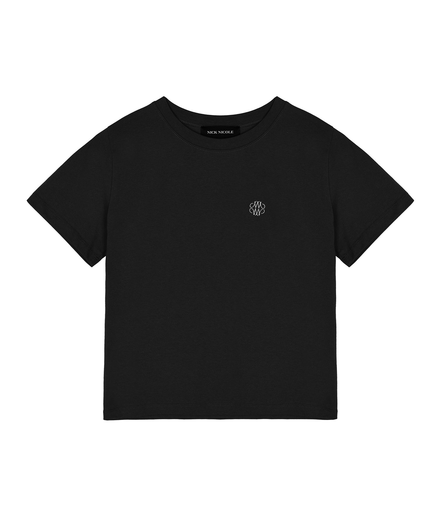 MUSINSA | NICK&NICOLE NICOLE ESSENTIAL LOGO HALF TOP_BLACK