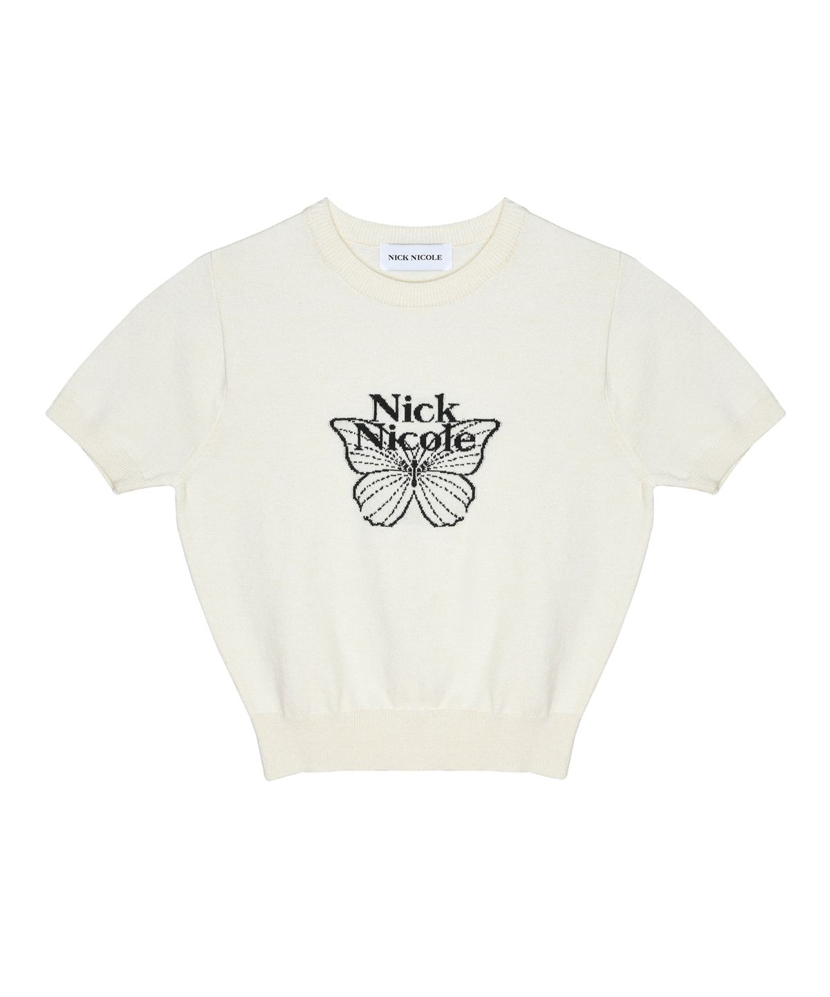 닉앤니콜(NICK&NICOLE) MINI BUTTERFLY SIGNATURE HALF KNIT_CREAM