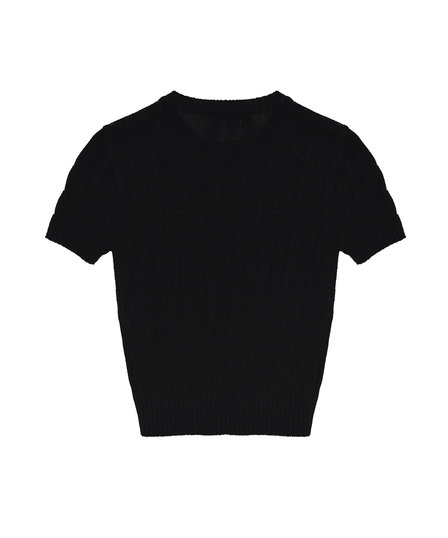 MUSINSA公式 | NICK&NICOLE NICK NICOLE CABLE HALF KNIT_BLACK