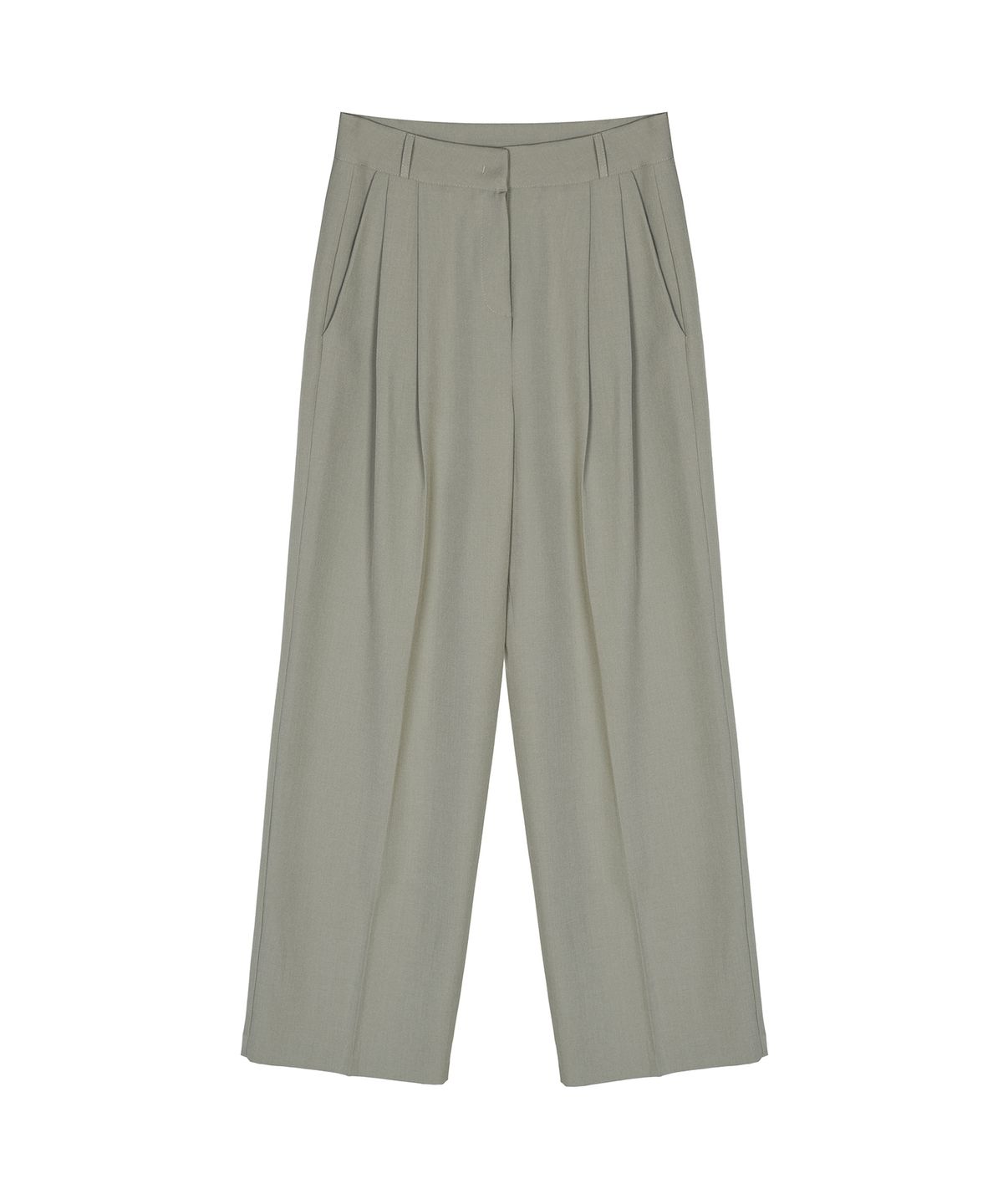 닉앤니콜(NICK&NICOLE) MINIMAL LONG PINTUCK SLACKS_KHAKI GRAY