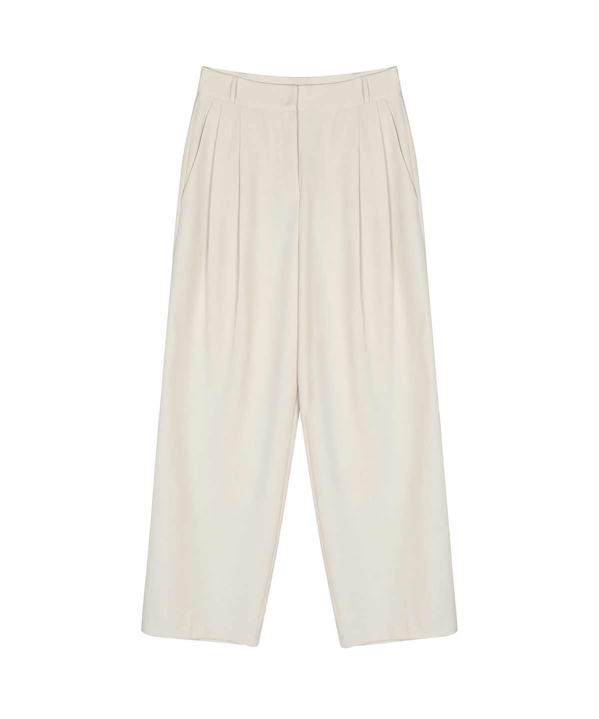 닉앤니콜(NICK&NICOLE) MINIMAL LONG PINTUCK SLACKS_LIGHT CREAM