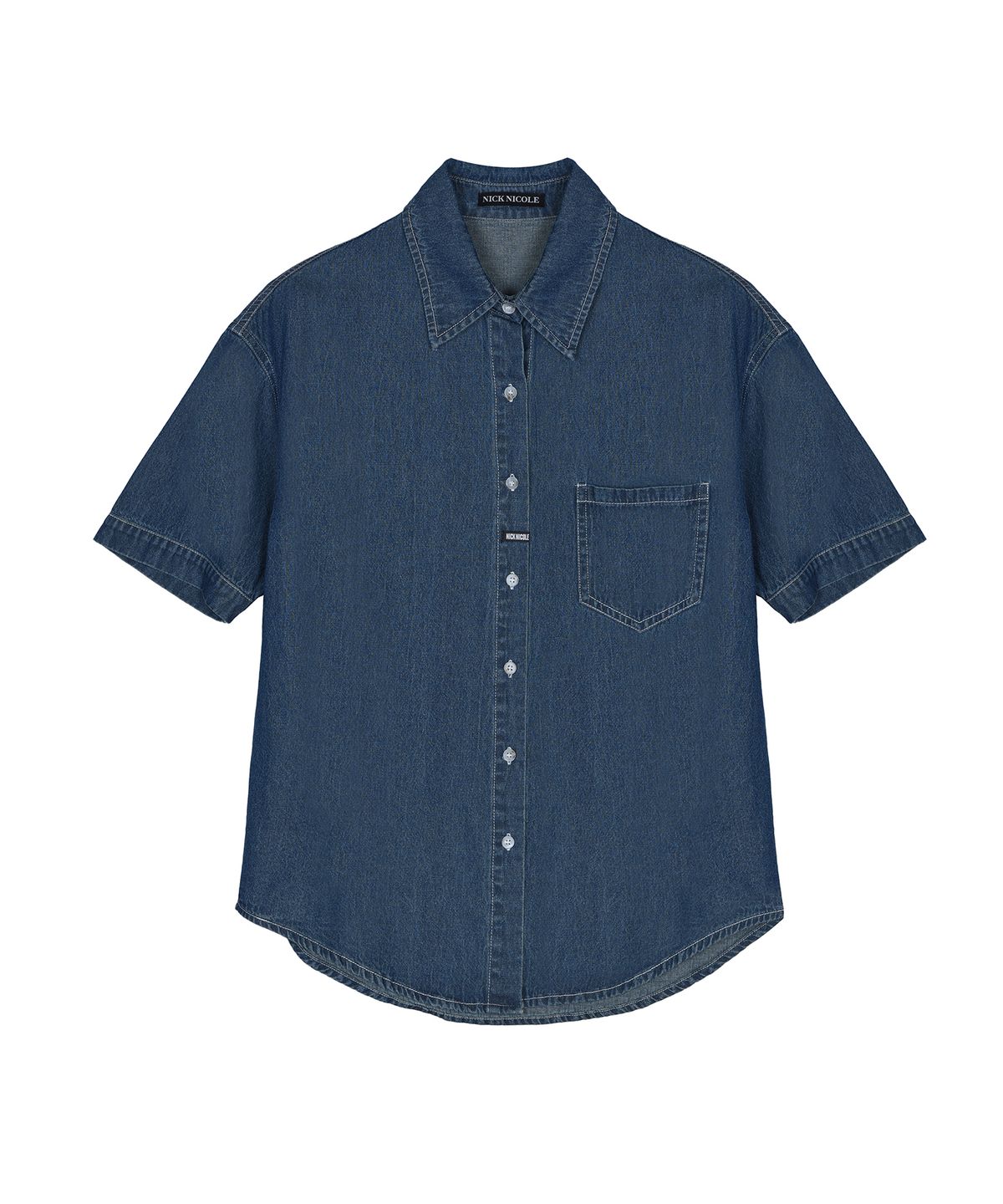 닉앤니콜(NICK&NICOLE) MINIMAL CLASSIC HALF DENIM SHIRTS_2 COLOR