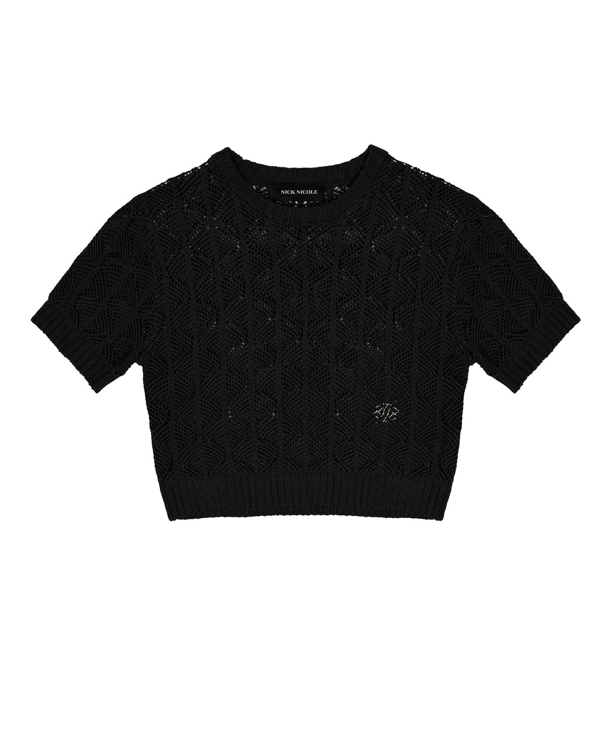 닉앤니콜(NICK&NICOLE) NICOLE SYMBOL PUNCHING HALF KNIT_BLACK