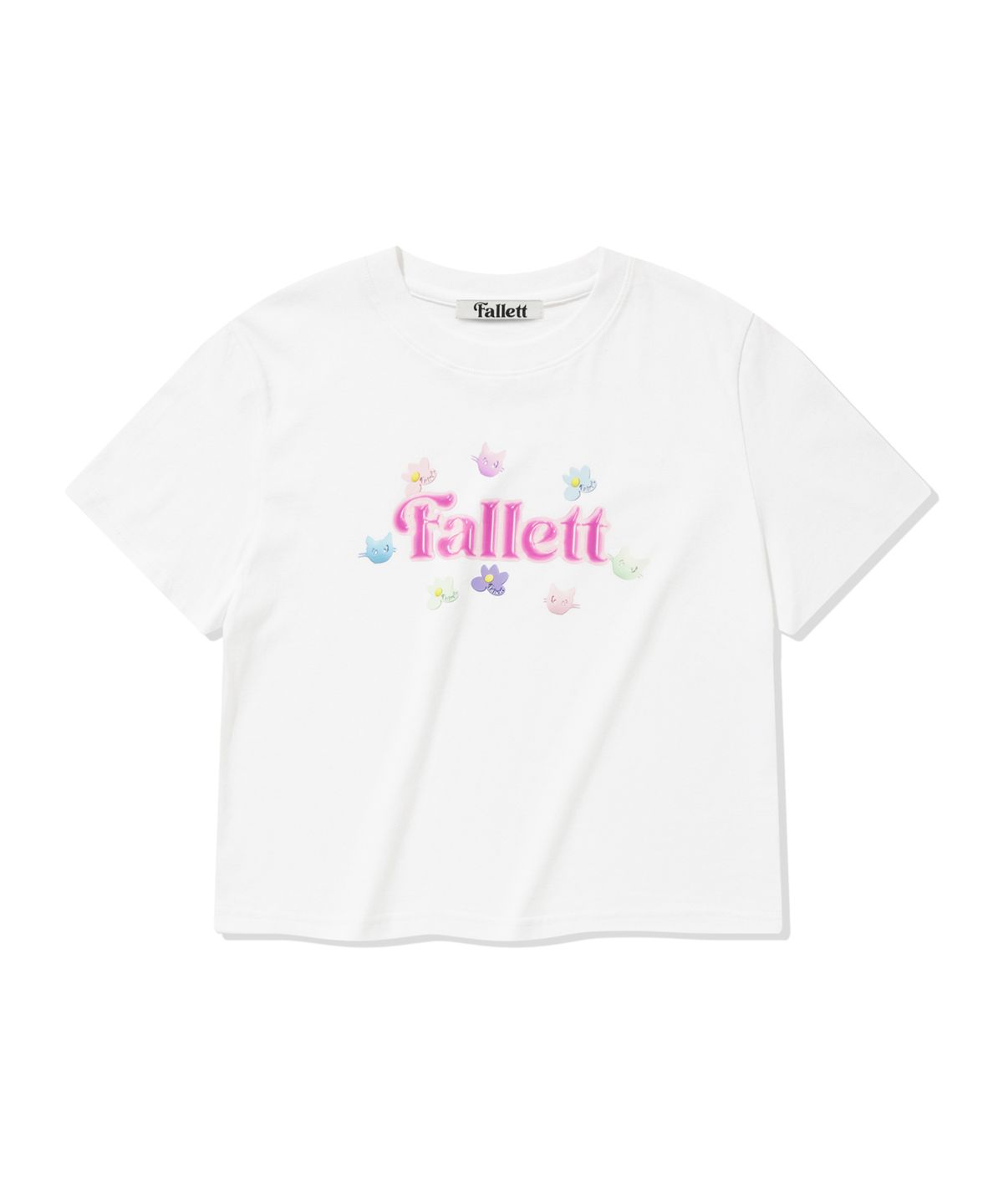 팔렛(FALLETT) [FALLETT X SUMOK] 스토리 로고 콜라주 반팔티 화이트