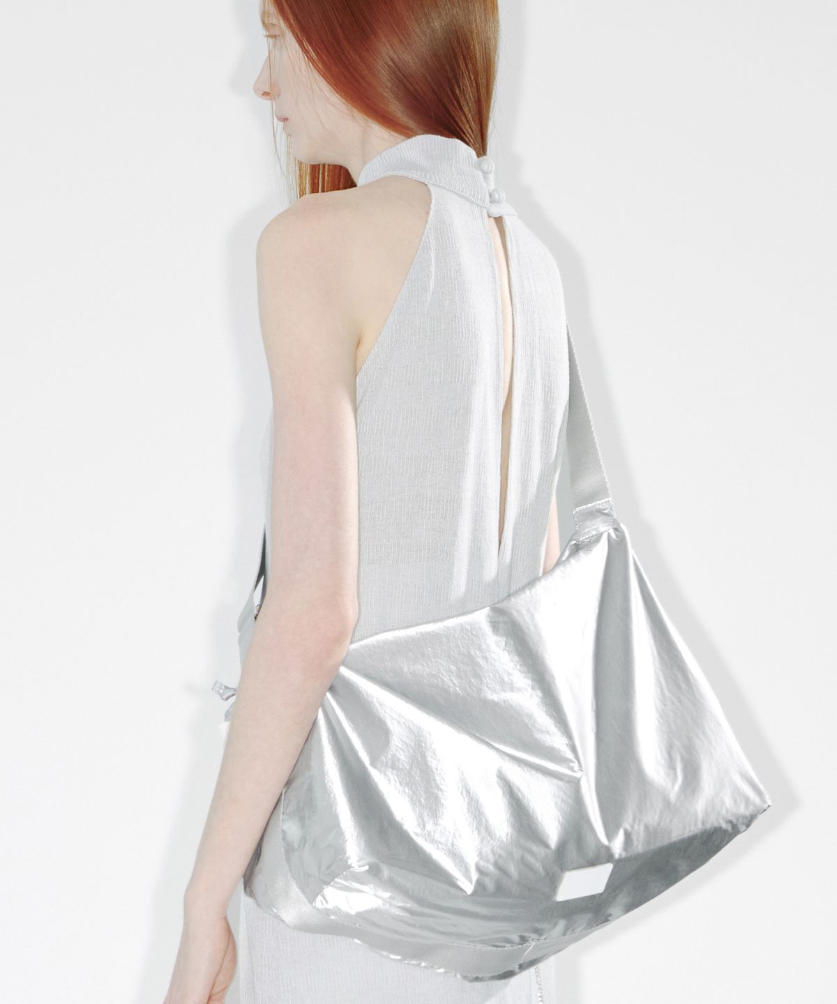 페넥(FENNEC) FABRIC HOBO BAG - SILVER
