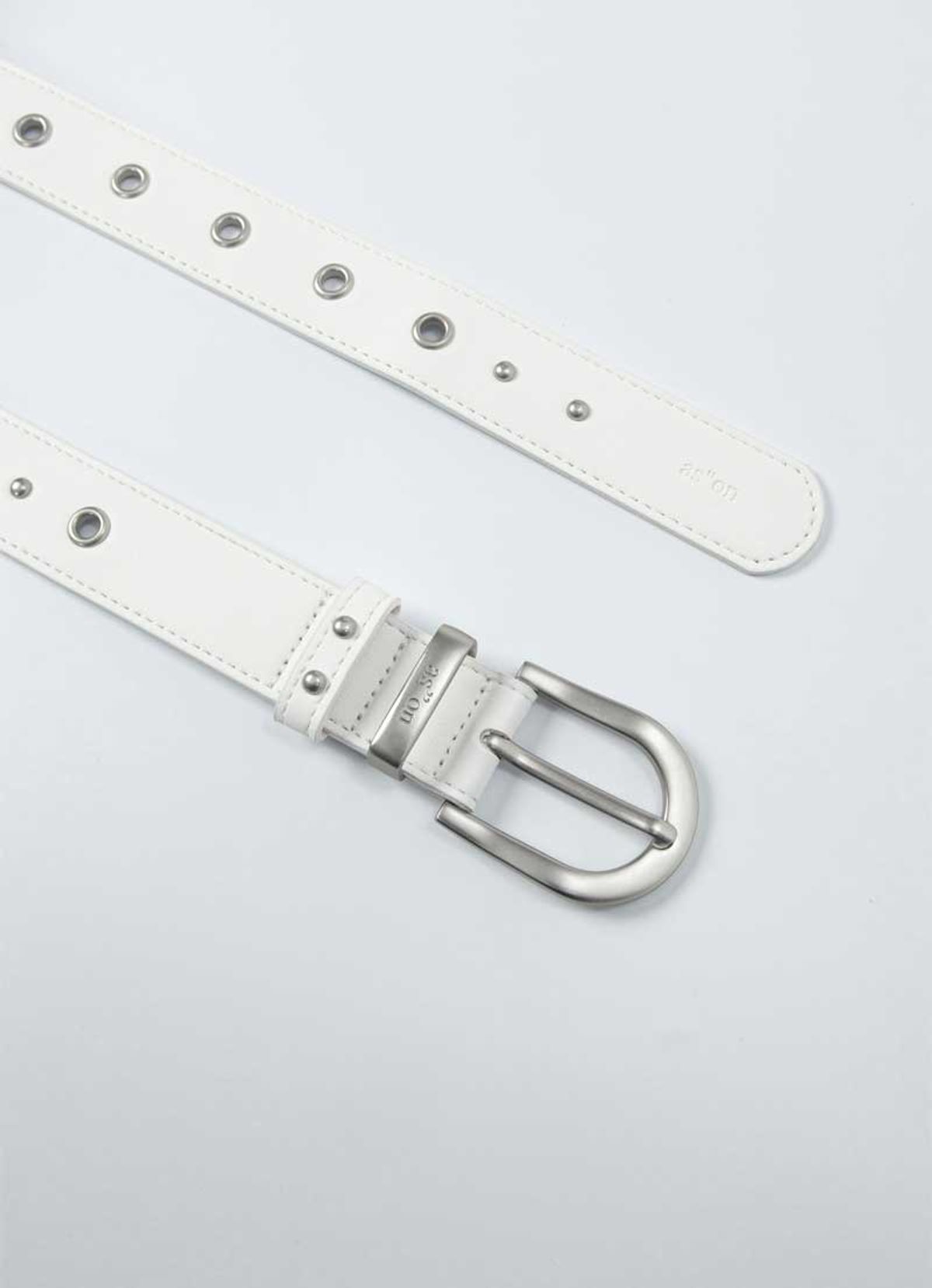 애즈온(ASON) TWINS EYELET BELT / WHITE