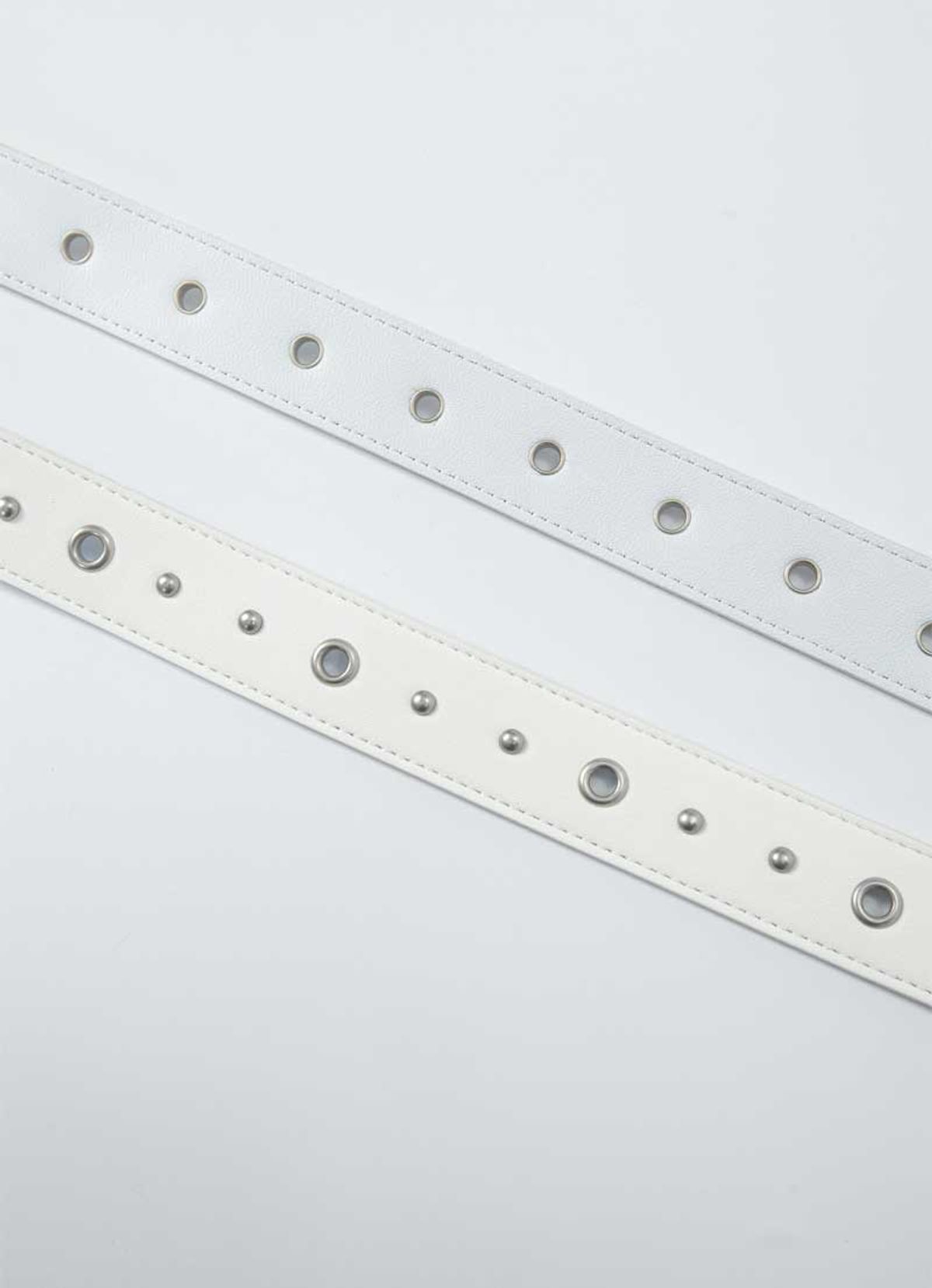 애즈온(ASON) TWINS EYELET BELT / WHITE