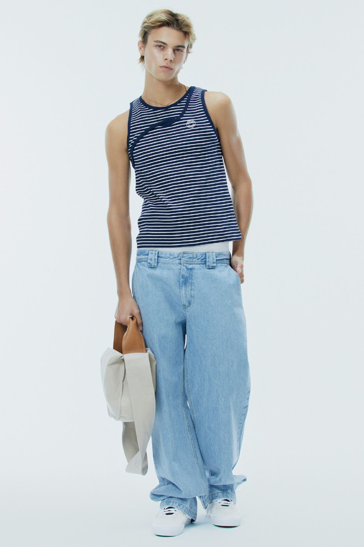 노앙(NOHANT) CROSS SLEEVELESS STRIPE-NAVY
