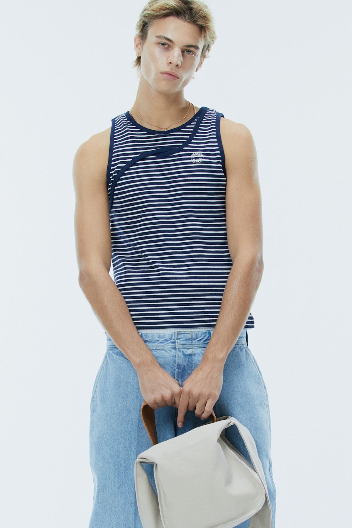 노앙(NOHANT) CROSS SLEEVELESS STRIPE-NAVY