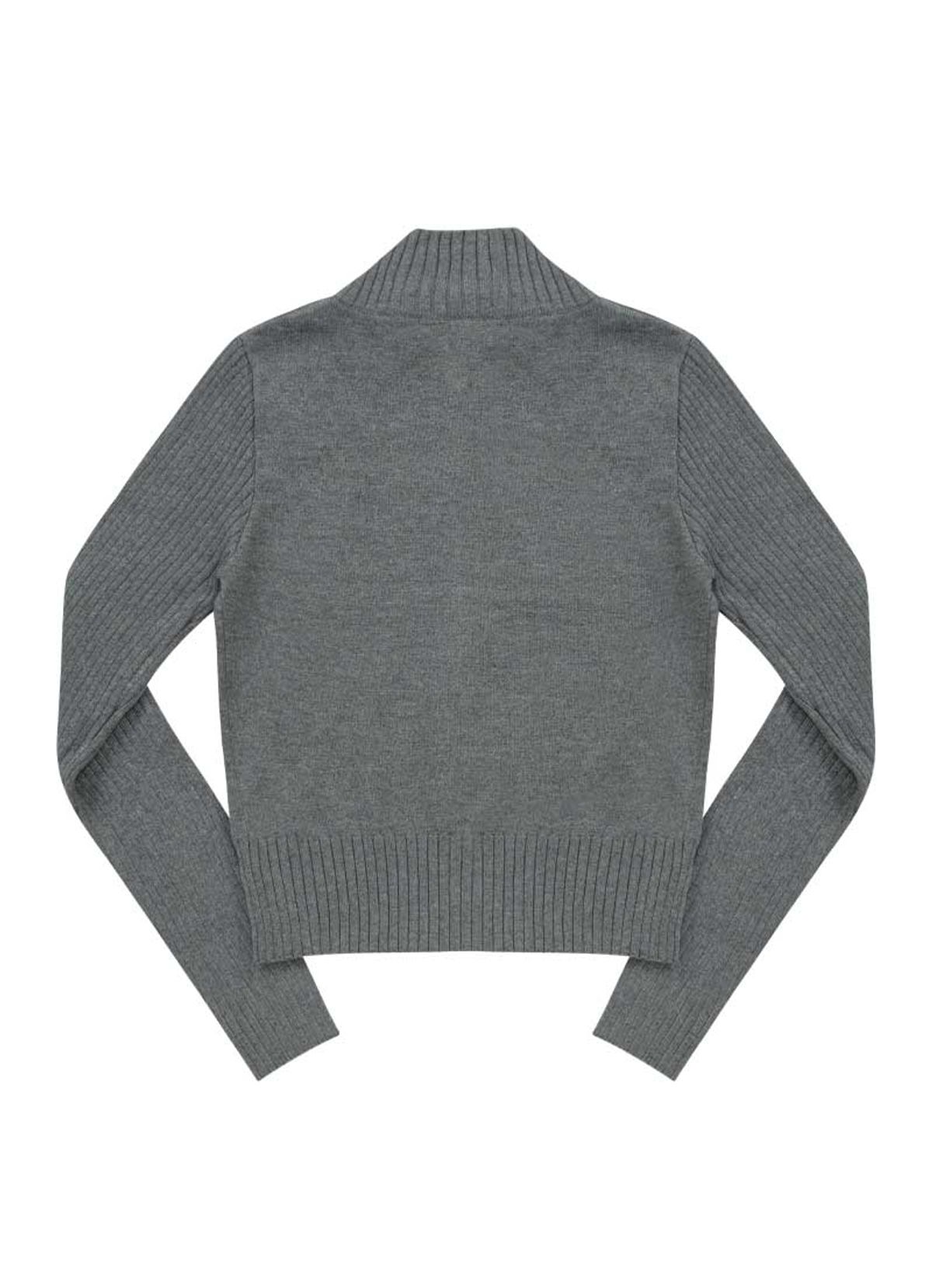 애즈온(ASON) MARON KNIT ZIP-UP / CHARCOAL