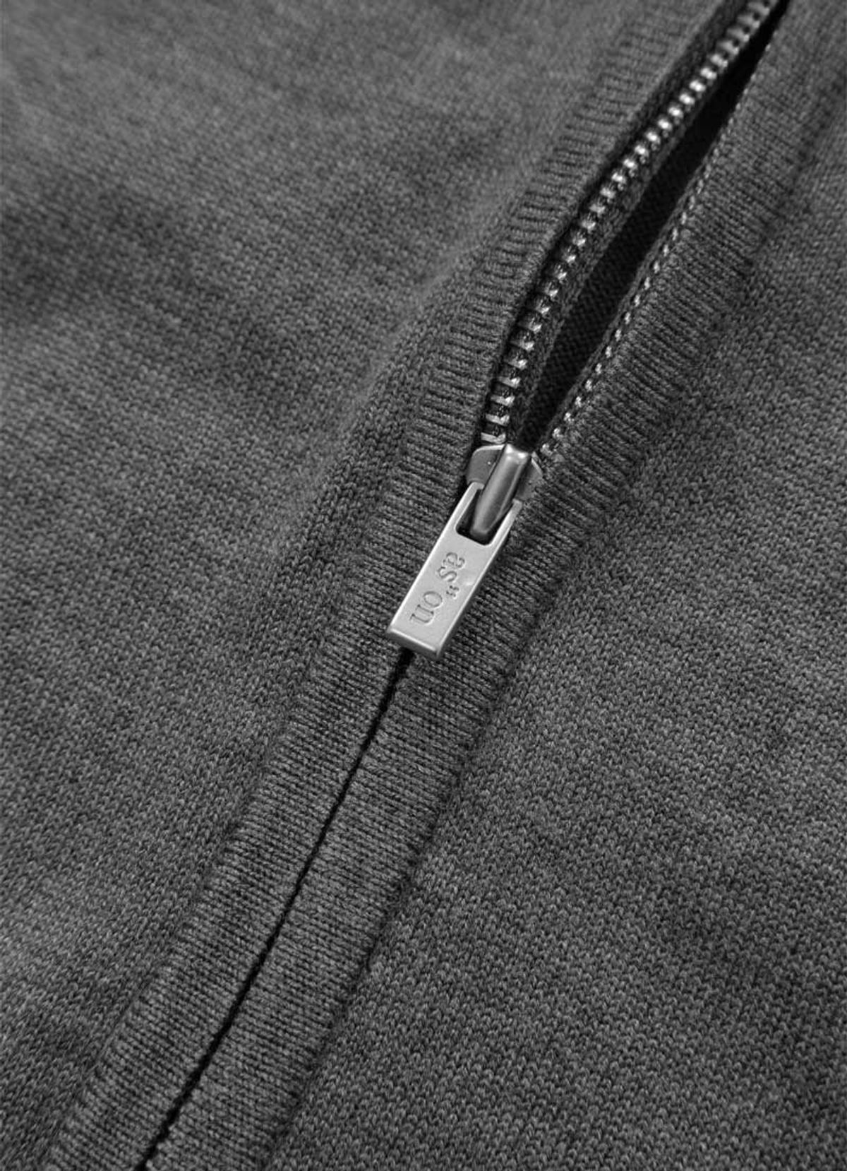 애즈온(ASON) MARON KNIT ZIP-UP / CHARCOAL