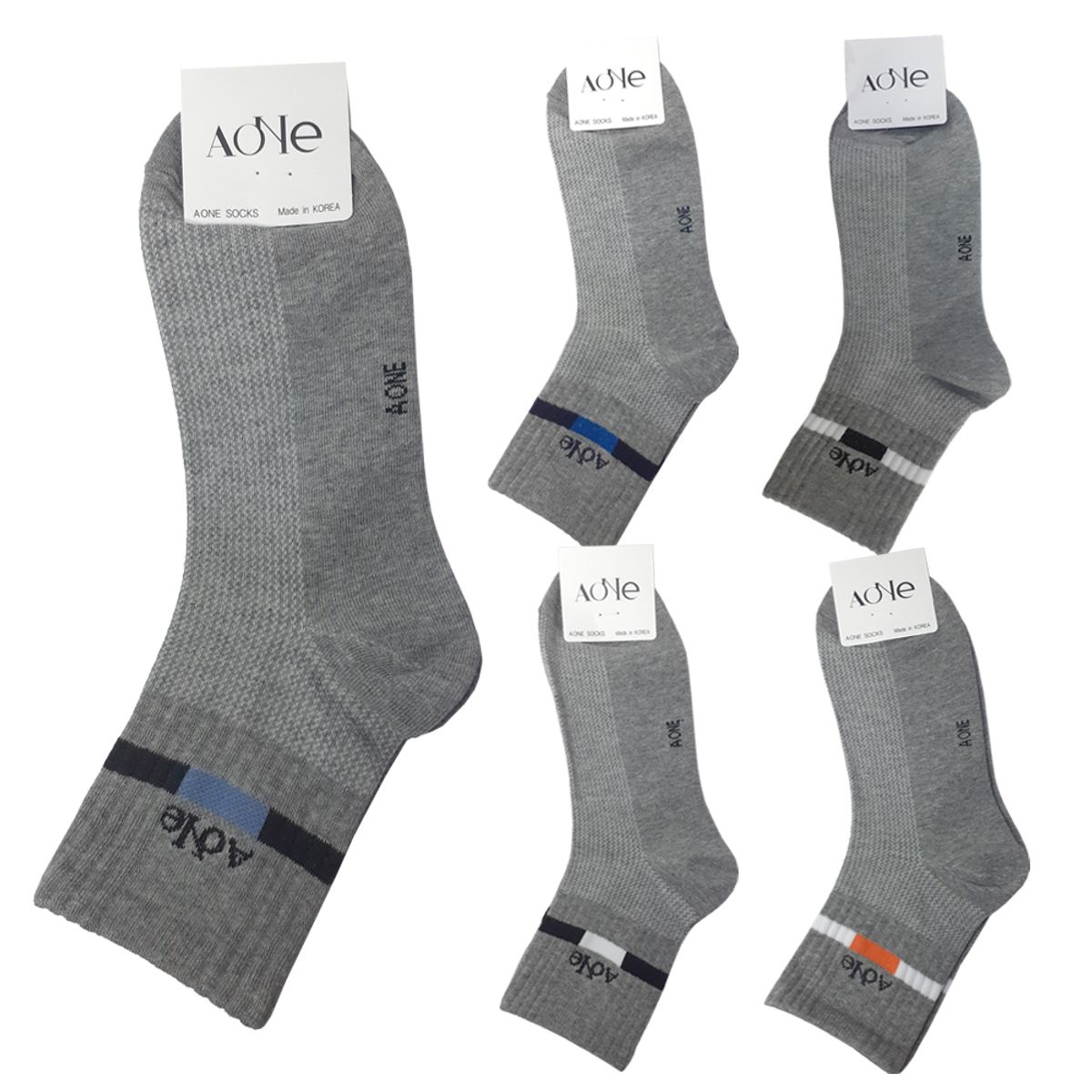 에이원(AONE) [5pack] 남성 실속형 패션 캐주얼 미니 중목 양말
