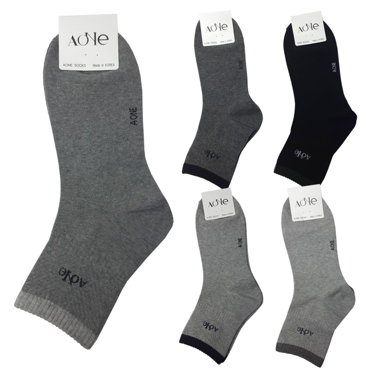 에이원(AONE) [5pack] 남성 실속형 패션 캐주얼 미니 중목 양말
