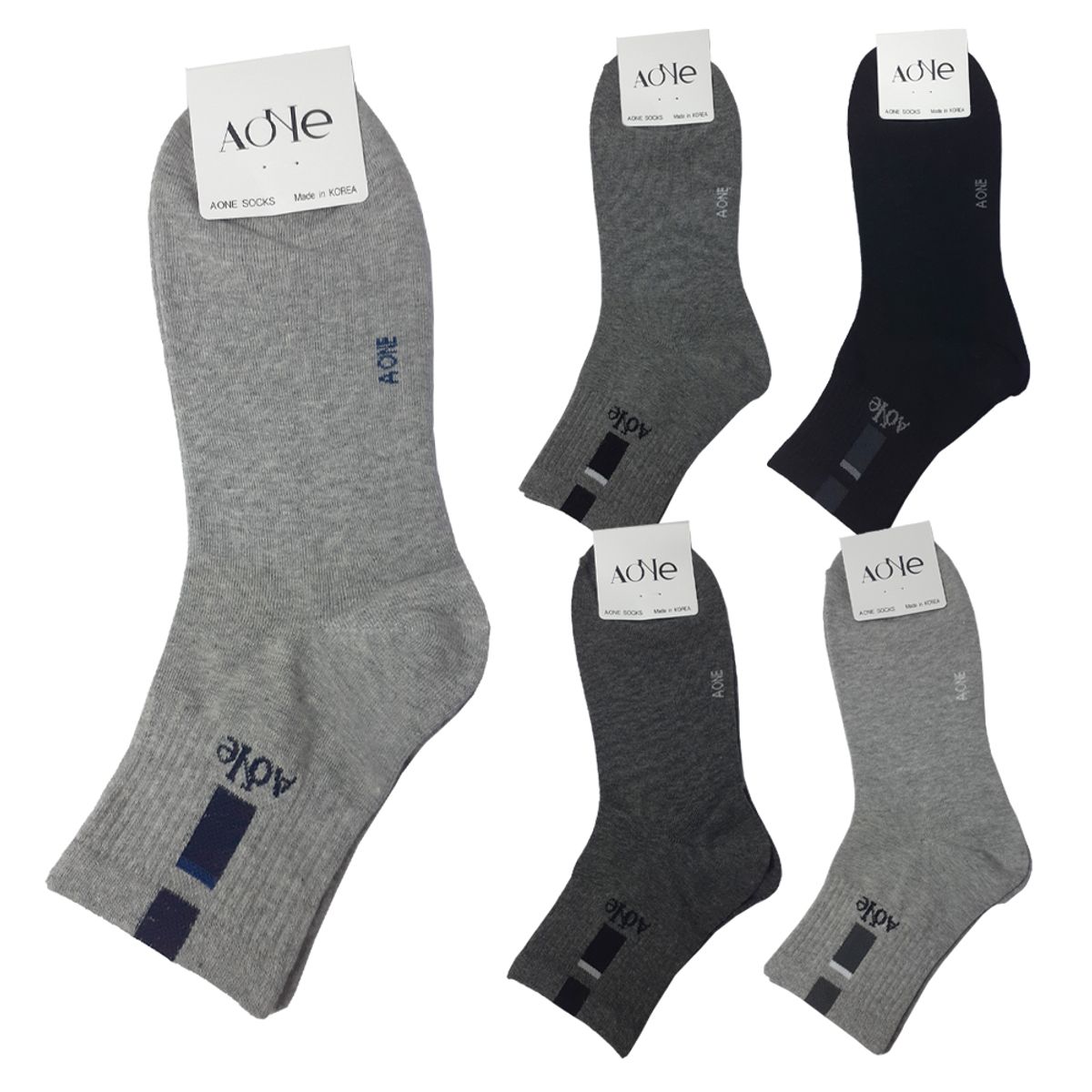 에이원(AONE) [5pack] 남성 실속형 패션 캐주얼 미니 중목 양말