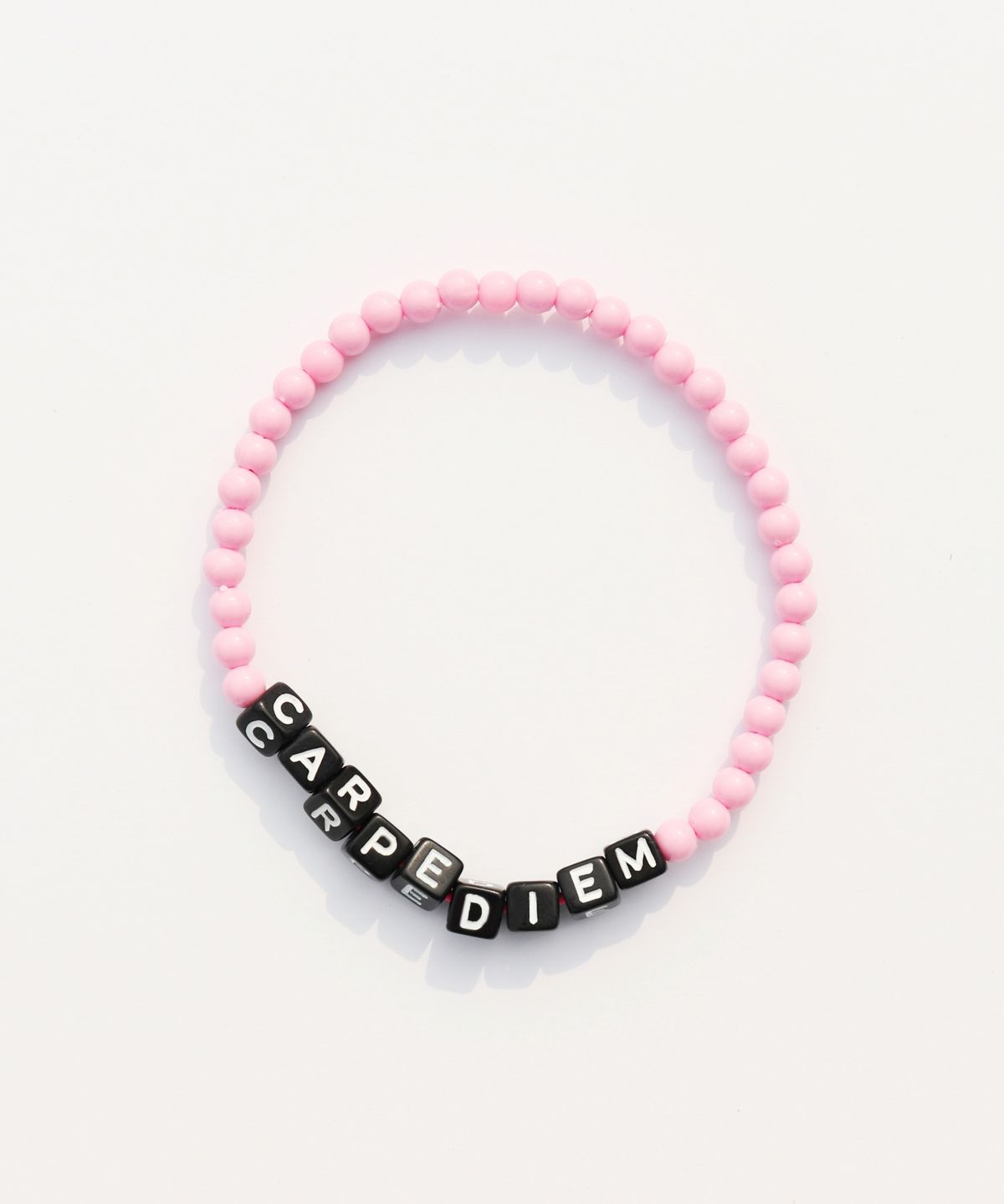 봉보(BONBEAU) Black cube initial color ball Bracelet 봉보 블랙 큐브 이니셜 컬러 볼 비즈 팔찌