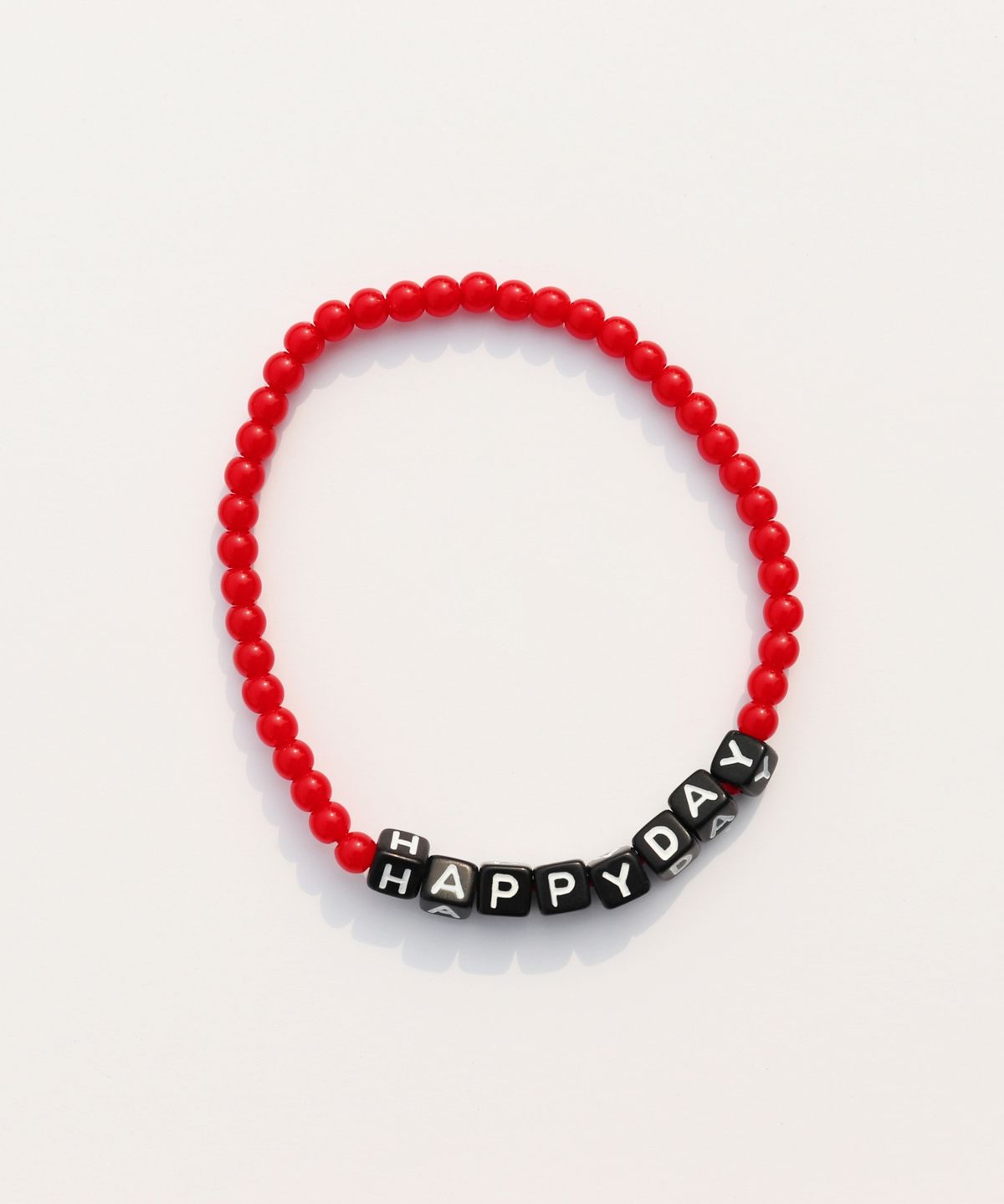 봉보(BONBEAU) Black cube initial color ball Bracelet 봉보 블랙 큐브 이니셜 컬러 볼 비즈 팔찌