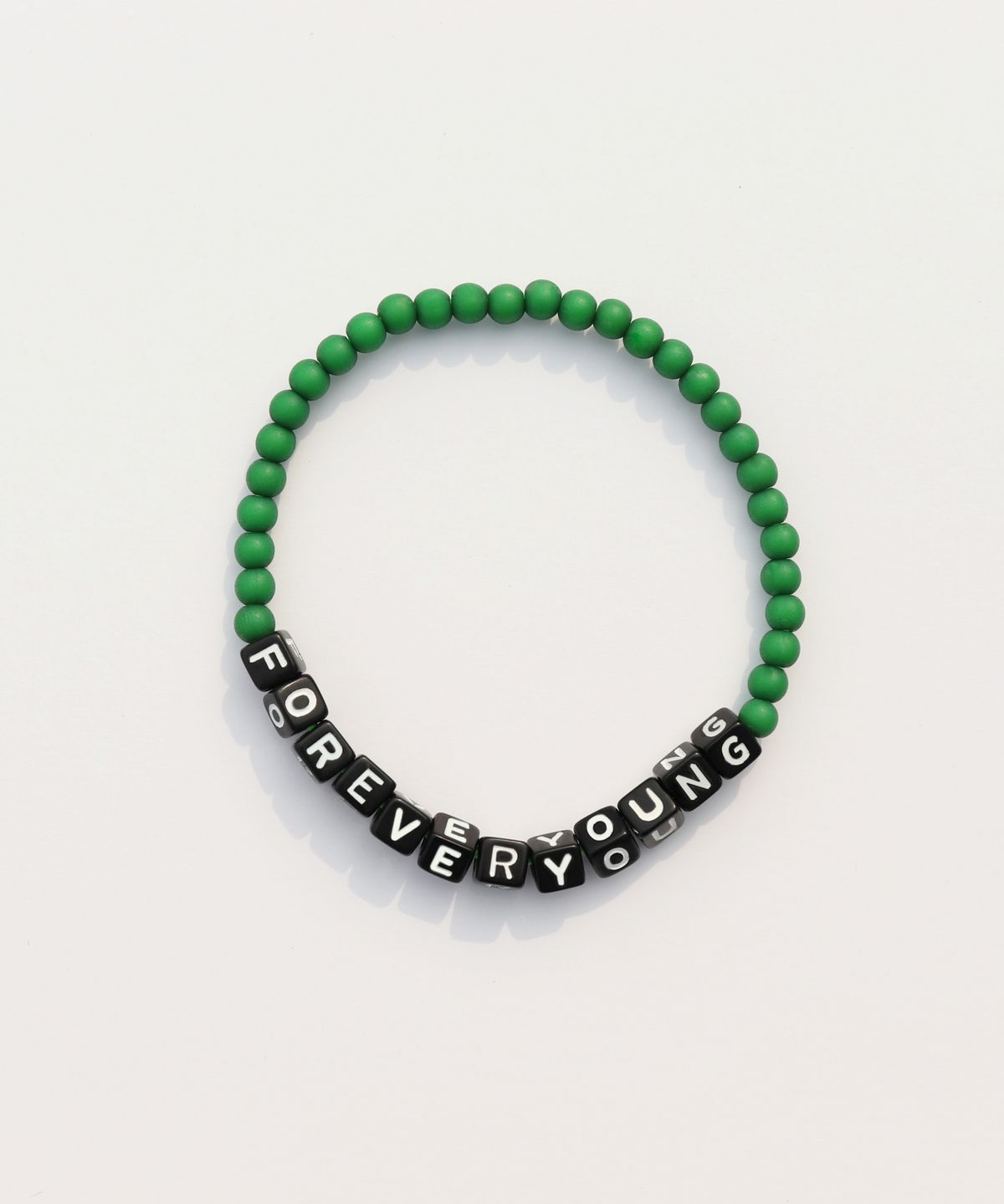 봉보(BONBEAU) Black cube initial color ball Bracelet 봉보 블랙 큐브 이니셜 컬러 볼 비즈 팔찌